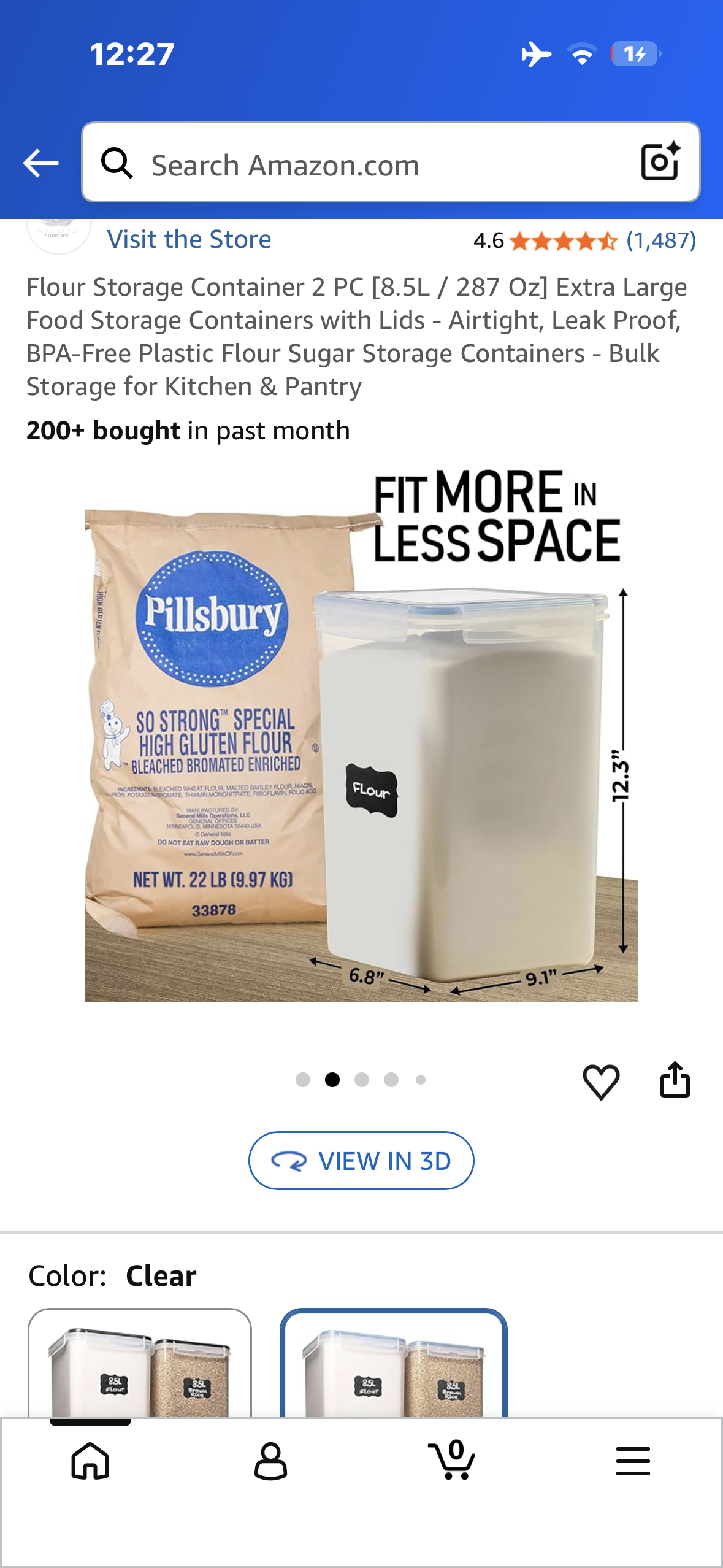 Food Storage Containers,  2 PC [8.5L / 287 Oz] Extra Large Food Storage Containers with Lids - Airtight, Leak Proof, BPA-Free Plastic Flour Sugar Storage Containers - Bulk Storage for Kitchen & Pantry