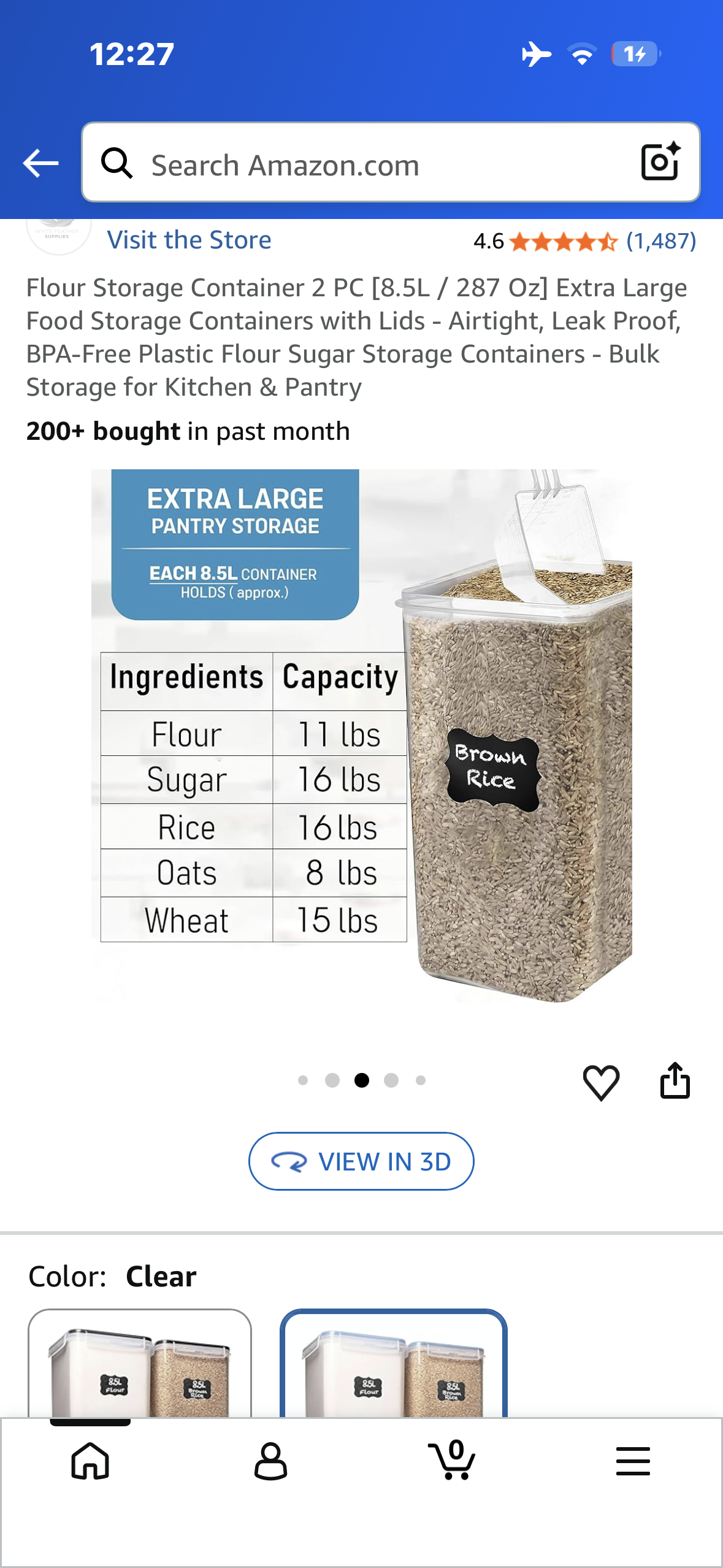 Food Storage Containers,  2 PC [8.5L / 287 Oz] Extra Large Food Storage Containers with Lids - Airtight, Leak Proof, BPA-Free Plastic Flour Sugar Storage Containers - Bulk Storage for Kitchen & Pantry