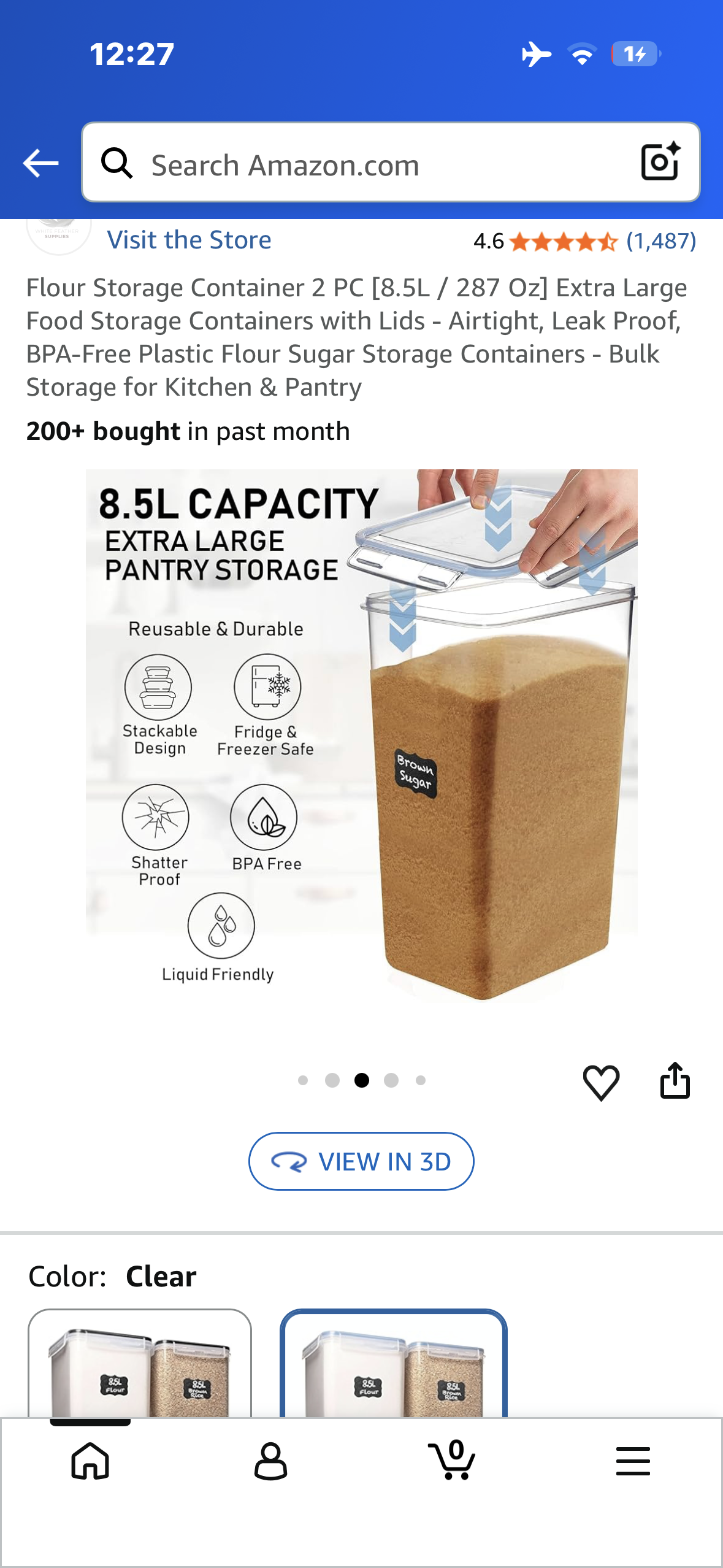 Food Storage Containers,  2 PC [8.5L / 287 Oz] Extra Large Food Storage Containers with Lids - Airtight, Leak Proof, BPA-Free Plastic Flour Sugar Storage Containers - Bulk Storage for Kitchen & Pantry