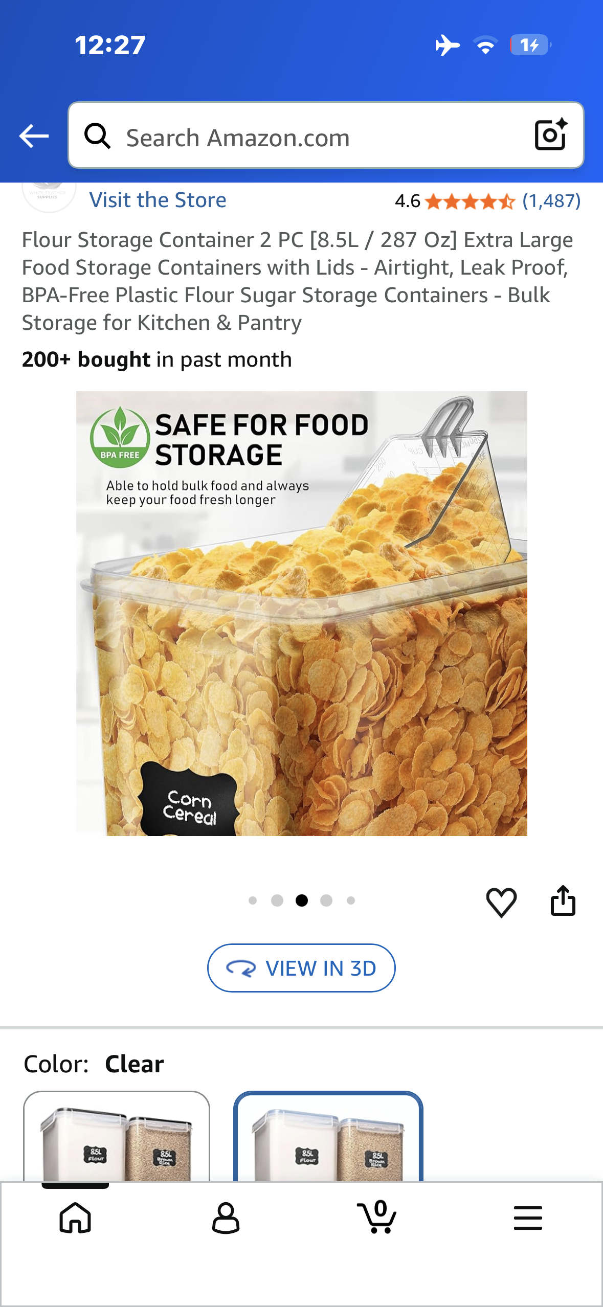 Food Storage Containers,  2 PC [8.5L / 287 Oz] Extra Large Food Storage Containers with Lids - Airtight, Leak Proof, BPA-Free Plastic Flour Sugar Storage Containers - Bulk Storage for Kitchen & Pantry