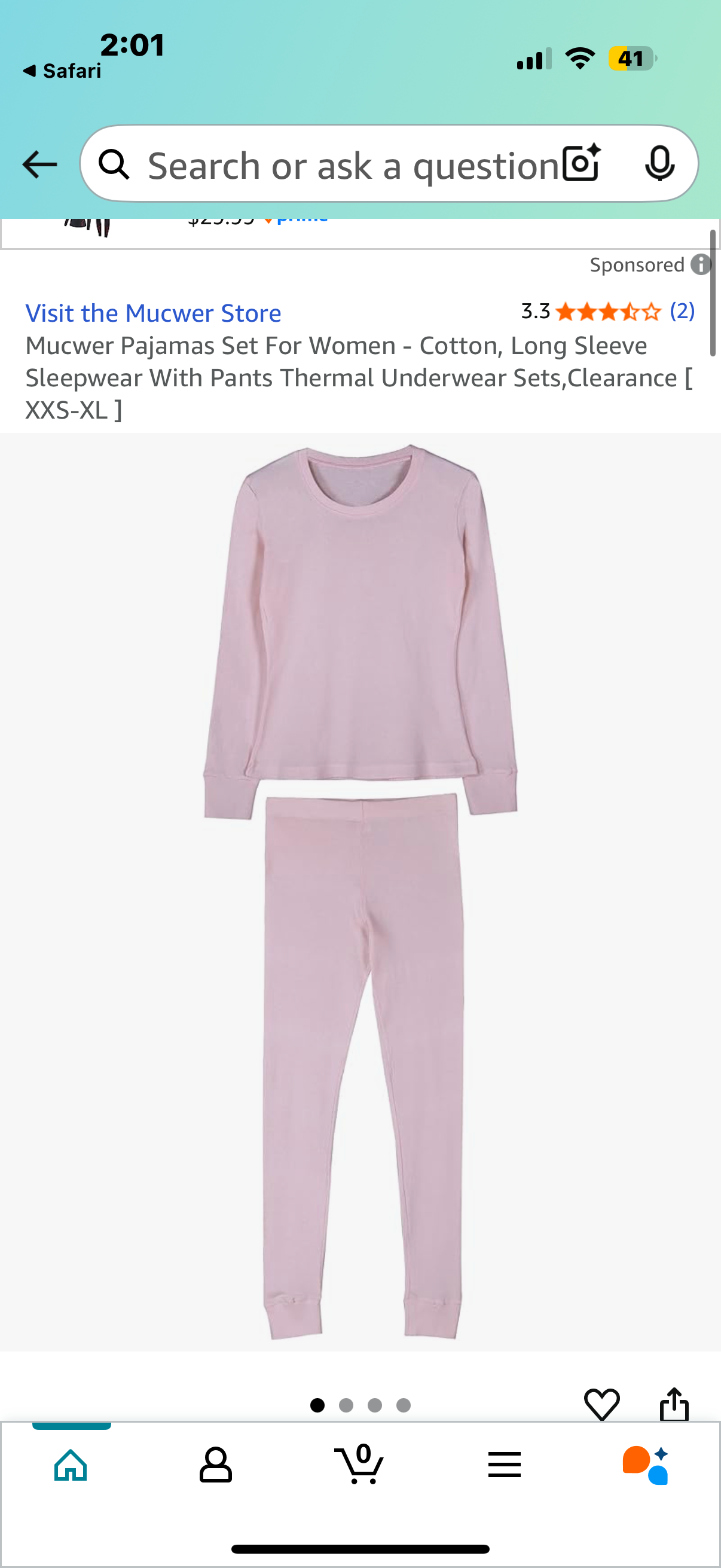 Mucwer Pajamas Set For Women - Cotton, Long Sleeve Sleepwear With Pants Thermal Underwear Sets (Size XS)