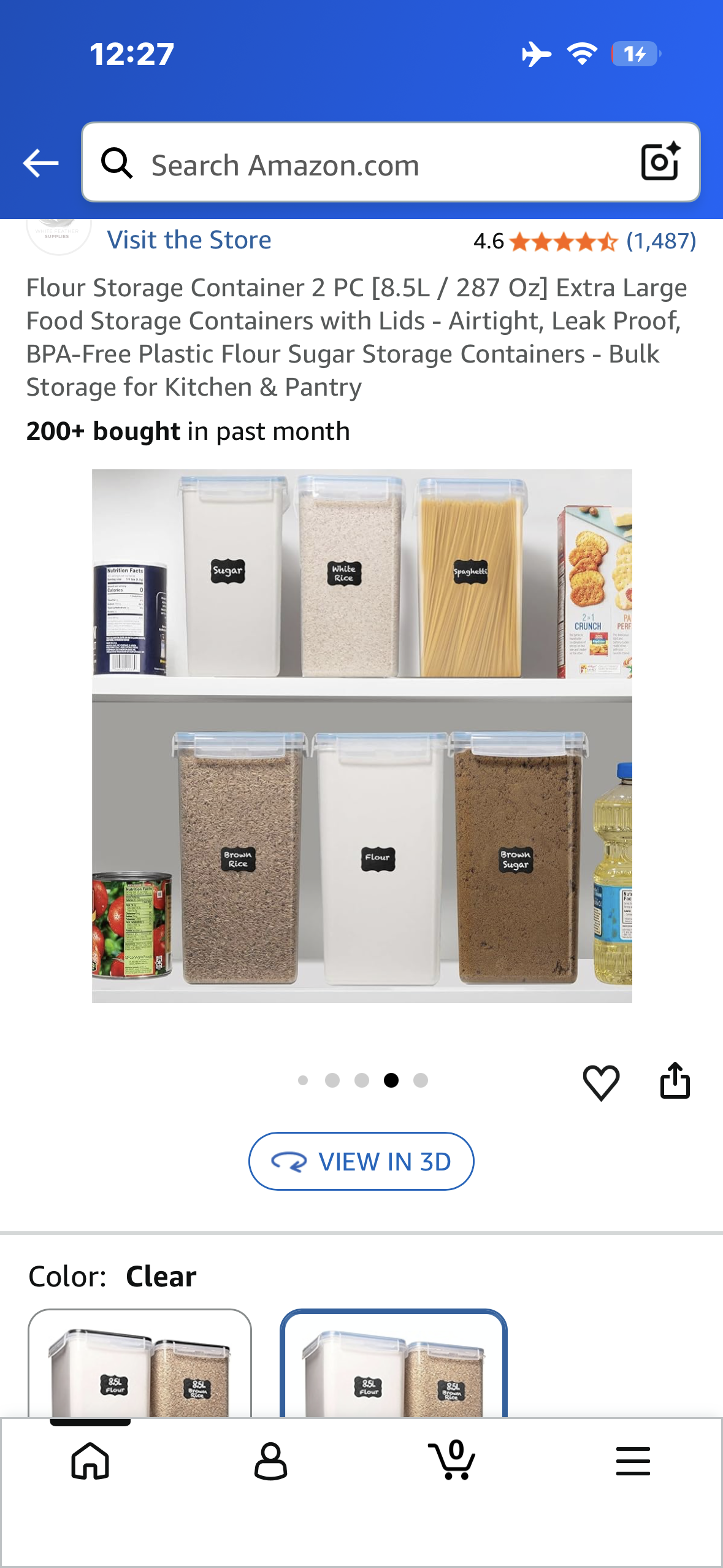 Food Storage Containers,  2 PC [8.5L / 287 Oz] Extra Large Food Storage Containers with Lids - Airtight, Leak Proof, BPA-Free Plastic Flour Sugar Storage Containers - Bulk Storage for Kitchen & Pantry