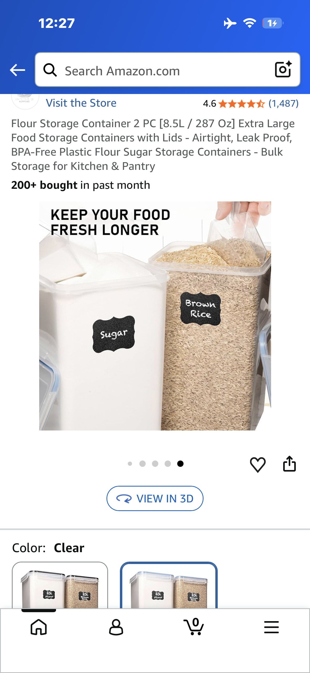 Food Storage Containers,  2 PC [8.5L / 287 Oz] Extra Large Food Storage Containers with Lids - Airtight, Leak Proof, BPA-Free Plastic Flour Sugar Storage Containers - Bulk Storage for Kitchen & Pantry