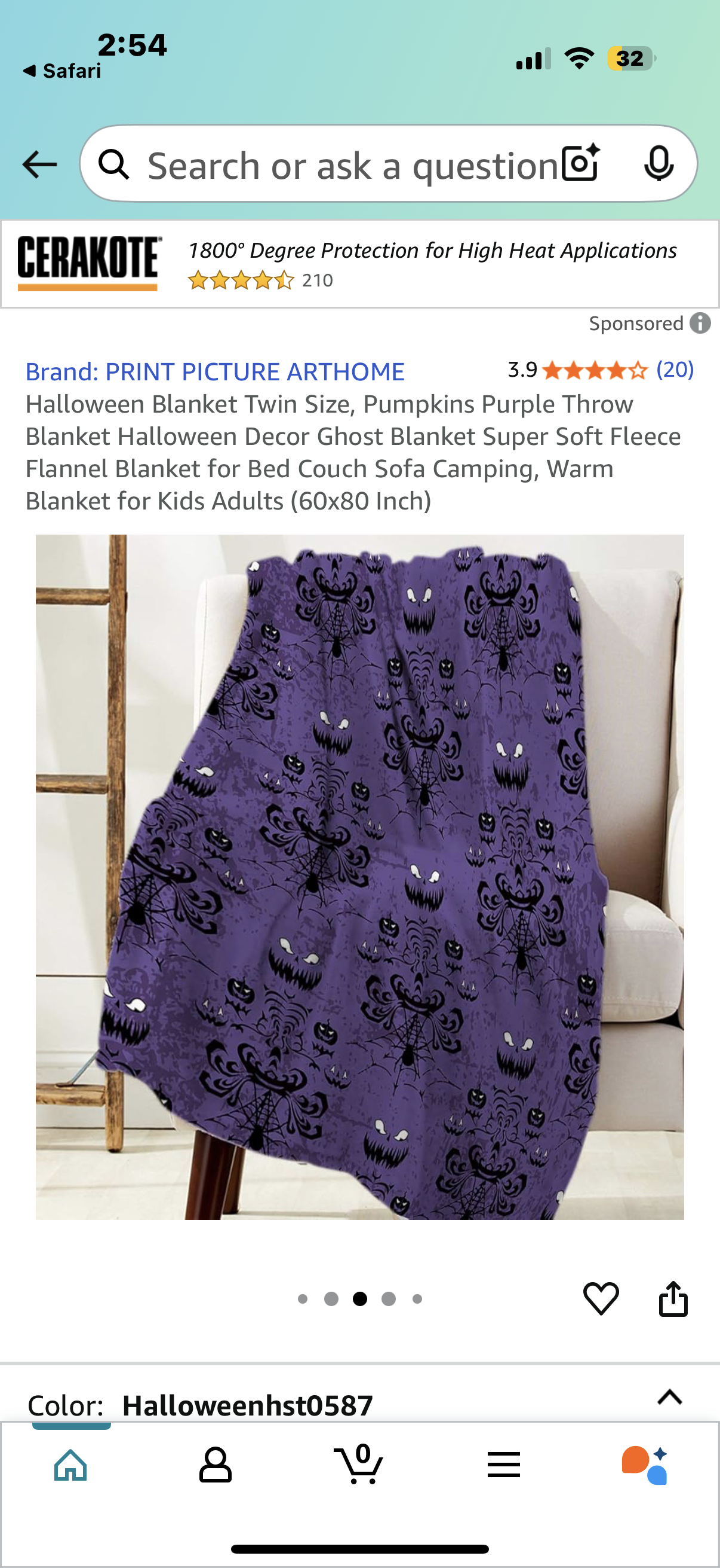 Halloween Blanket Twin Size, Pumpkins Purple Throw Blanket Halloween Decor Ghost Blanket Super Soft Fleece Flannel Blanket for Bed Couch Sofa Camping, Warm Blanket for Kids Adults (60x80 Inch)