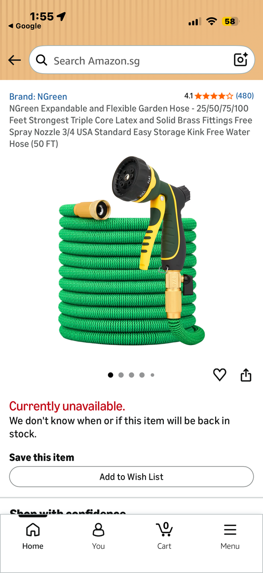 NGreen Expandable and Flexible Garden Hose - 100
Feet Strongest Triple Core Latex and Solid Brass Fittings Free Spray Nozzle 3/4 USA Standard Easy Storage Kink Free Water