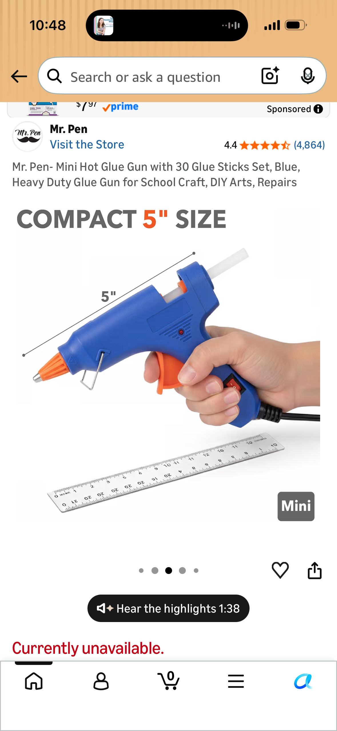 Mr. Pen- Mini Hot Glue Gun with 30 Glue Sticks Set, Blue, Heavy Duty Glue Gun for School Craft, DIY Arts, Repairs
