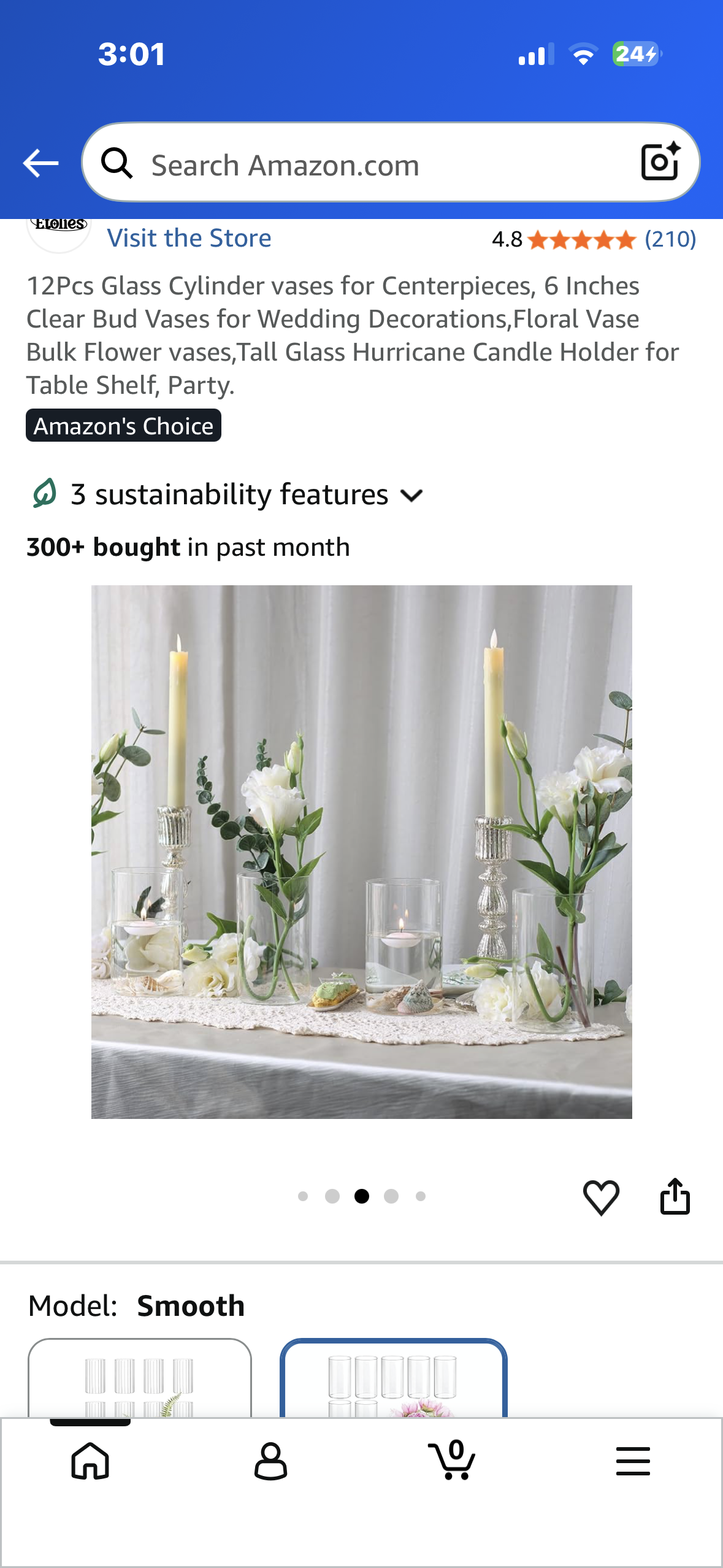 6 Piece, Glass Cylinder Vases for Centerpieces, 6 Inches Clear Bud Vases for Wedding Decorations, Floral Vase Bulk Flower vases,Tall Glass Hurricane Candle Holder for Table Shelf, Party.