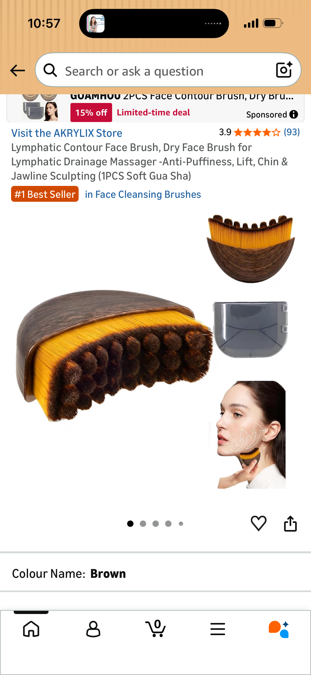 Lymphatic Contour Face Brush, Dry Face Brush for Lymphatic Drainage Massager -Anti-Puffiness, Lift, Chin & Jawline Sculpting (1PCS Soft Gua Sha)