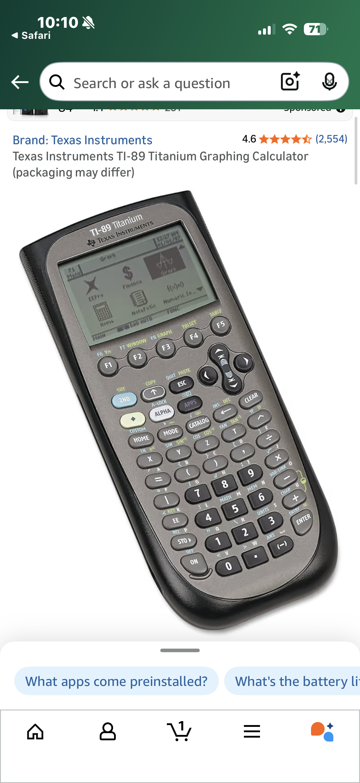 Texas Instruments TI-89 Titanium Graphing Calculator (packaging may differ)