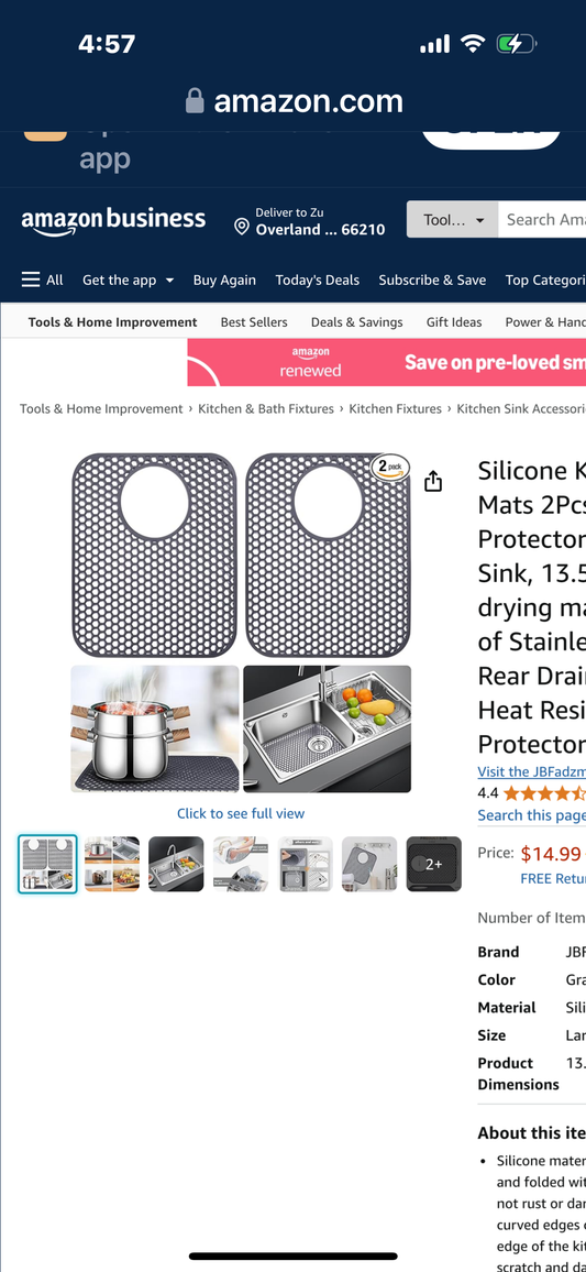 Silicone Kitchen Sink Mats 2Pcs, Large Sink Protectors for Kitchen Sink, 13.58*11.6" Dish drying mat for Bottom of Stainless Steel Sink, Rear Drain Non-Slip Heat Resistant Sink Protector Mat