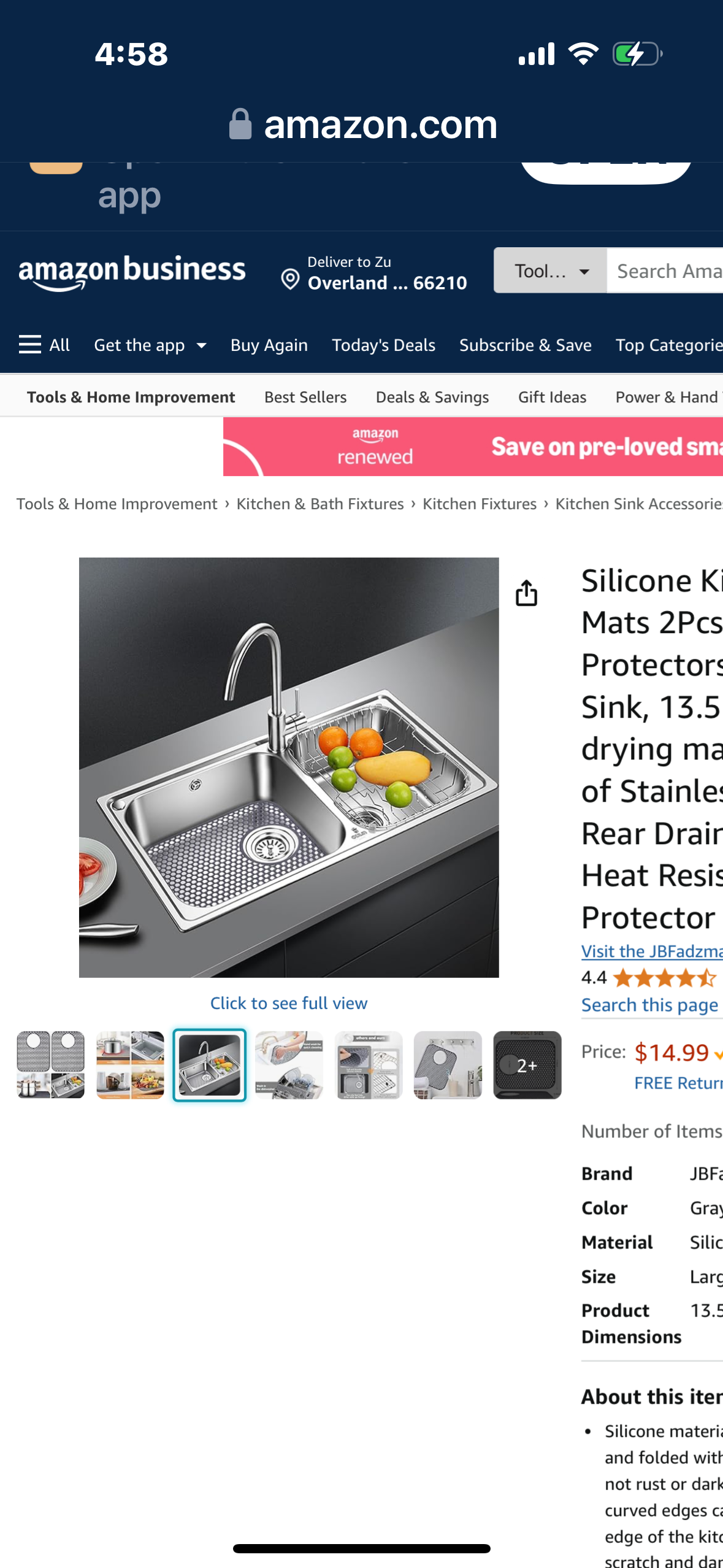 Silicone Kitchen Sink Mats 2Pcs, Large Sink Protectors for Kitchen Sink, 13.58*11.6" Dish drying mat for Bottom of Stainless Steel Sink, Rear Drain Non-Slip Heat Resistant Sink Protector Mat