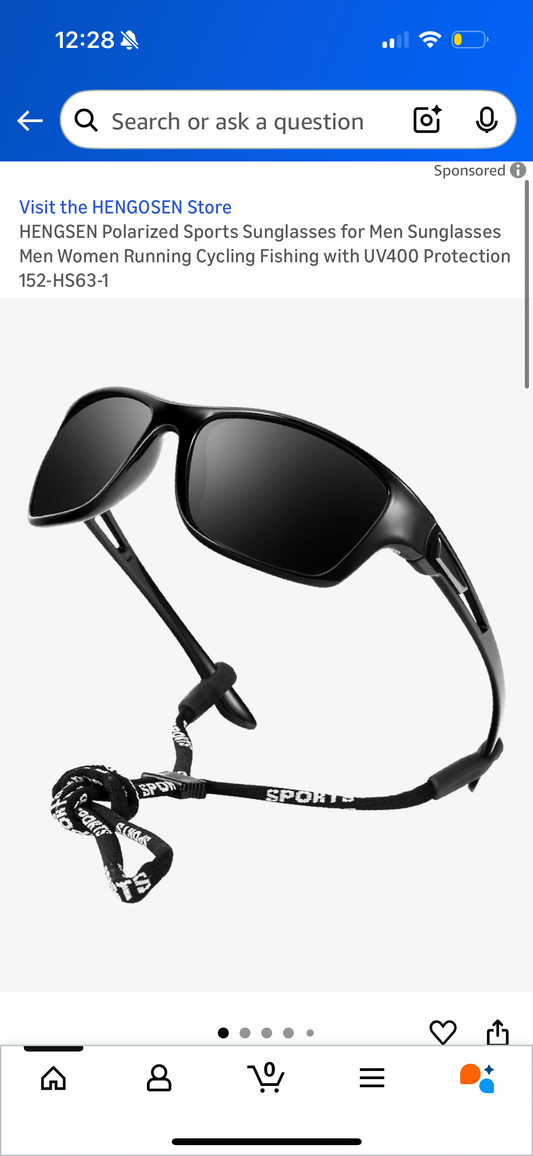 HENGSEN Polarized Sports Sunglasses for Men Sunglasses Men Women Running Cycling Fishing with UV400 Protection 152-HS63-1