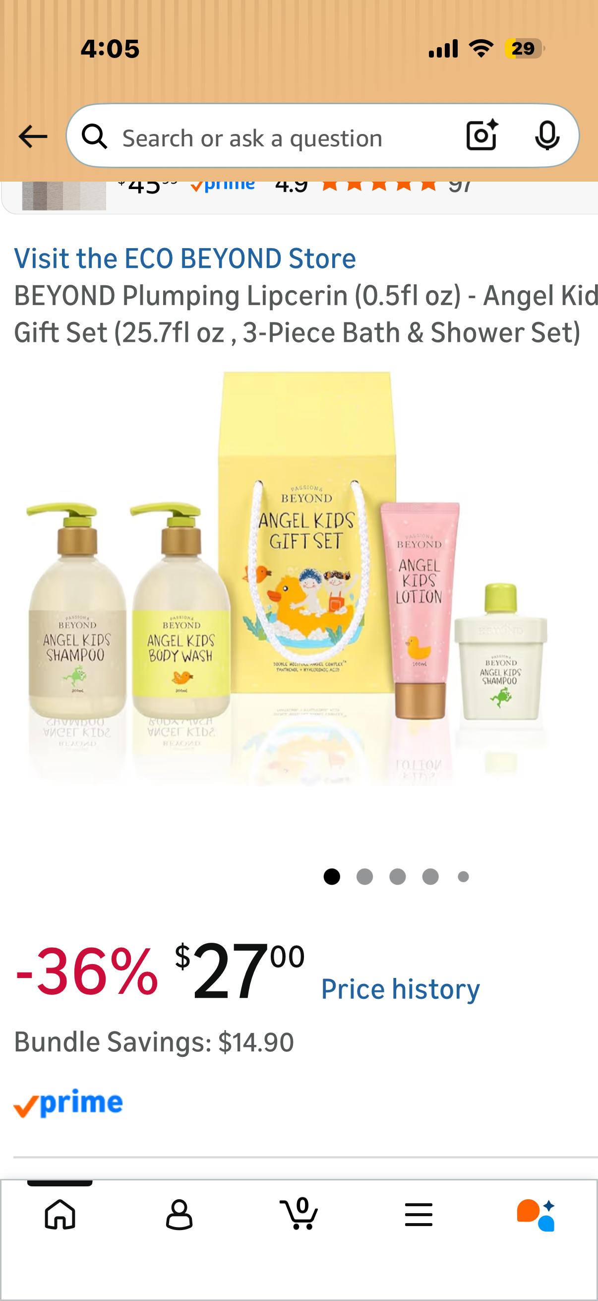 Angel Kids Baby Bath Gift Set (25.7fl oz , 3-Piece Bath & Shower Set)
