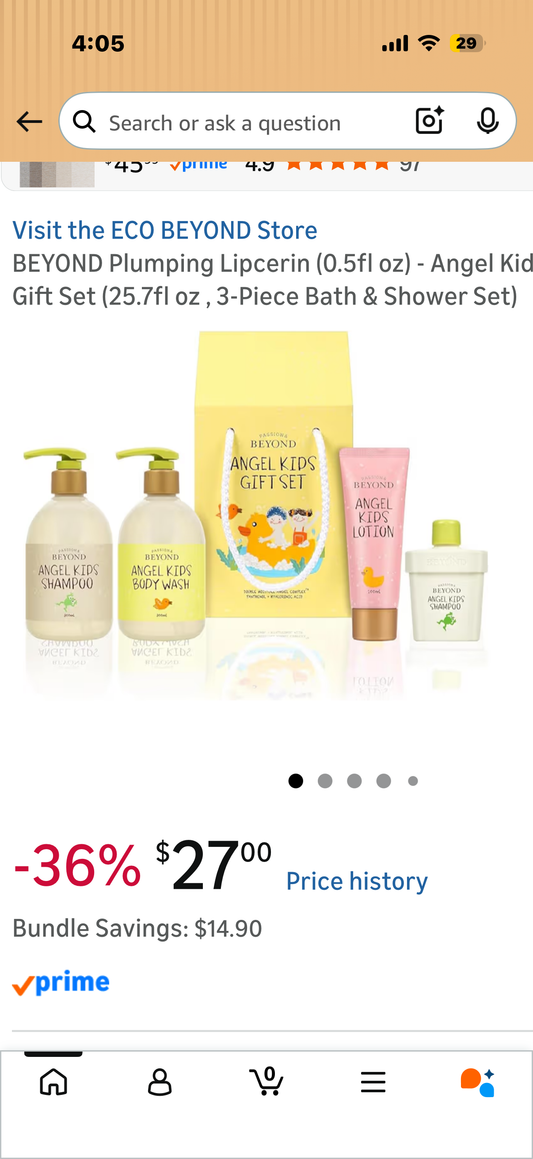 Angel Kids Baby Bath Gift Set (25.7fl oz , 3-Piece Bath & Shower Set)