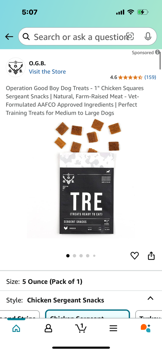 Operation Good Boy Dog Treats - 1" Chicken Squares Sergeant Snacks | Natural, Farm-Raised Meat - Vet-Formulated AAFCO Approved Ingredients | Perfect Training Treats for Medium to Large Dogs