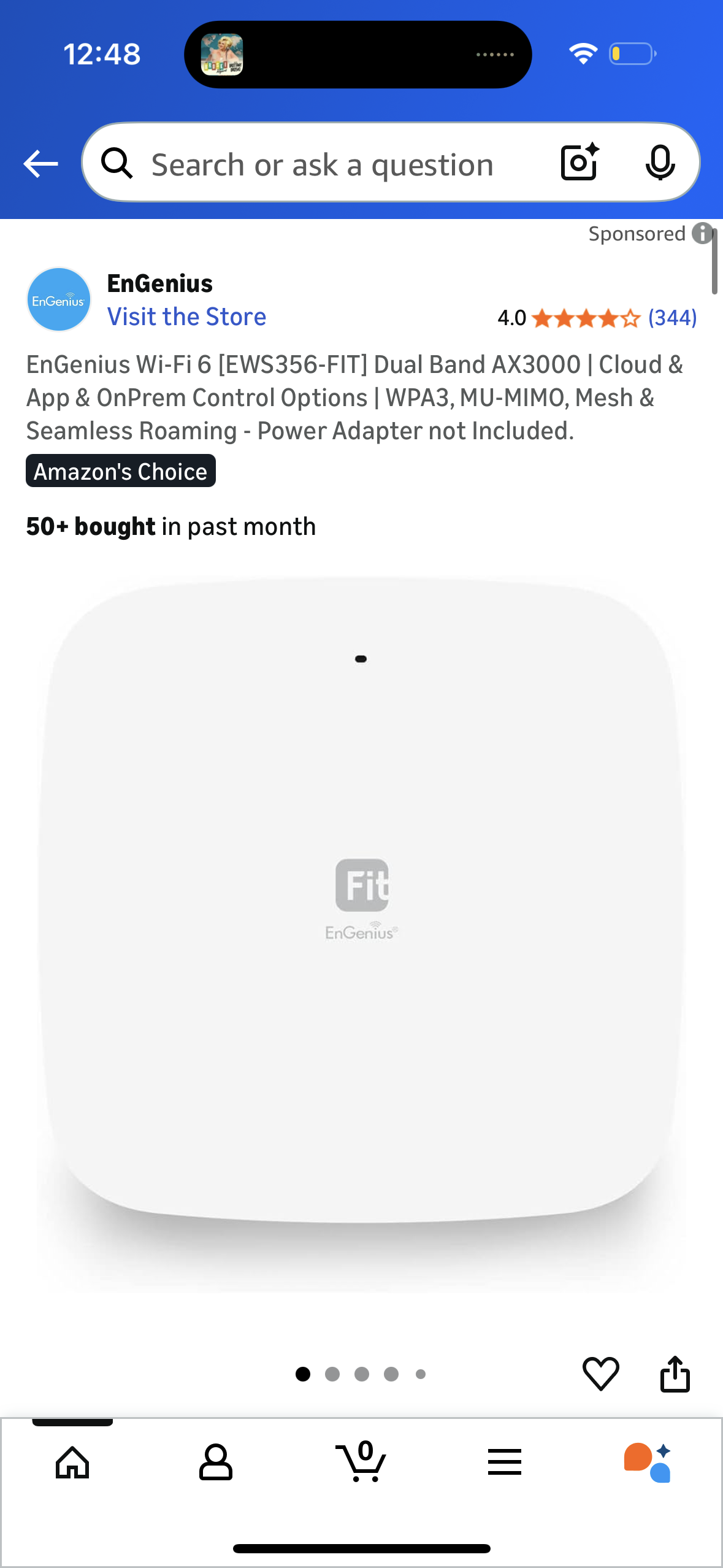 EnGenius Wi-Fi 6 [EWS356-FIT] Dual Band AX3000 | Cloud & App & OnPrem Control Options | WPA3, MU-MIMO, Mesh & Seamless Roaming - Power Adapter not Included.