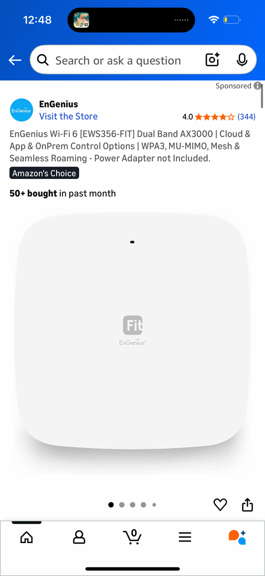 EnGenius Wi-Fi 6 [EWS356-FIT] Dual Band AX3000 | Cloud & App & OnPrem Control Options | WPA3, MU-MIMO, Mesh & Seamless Roaming - Power Adapter not Included.