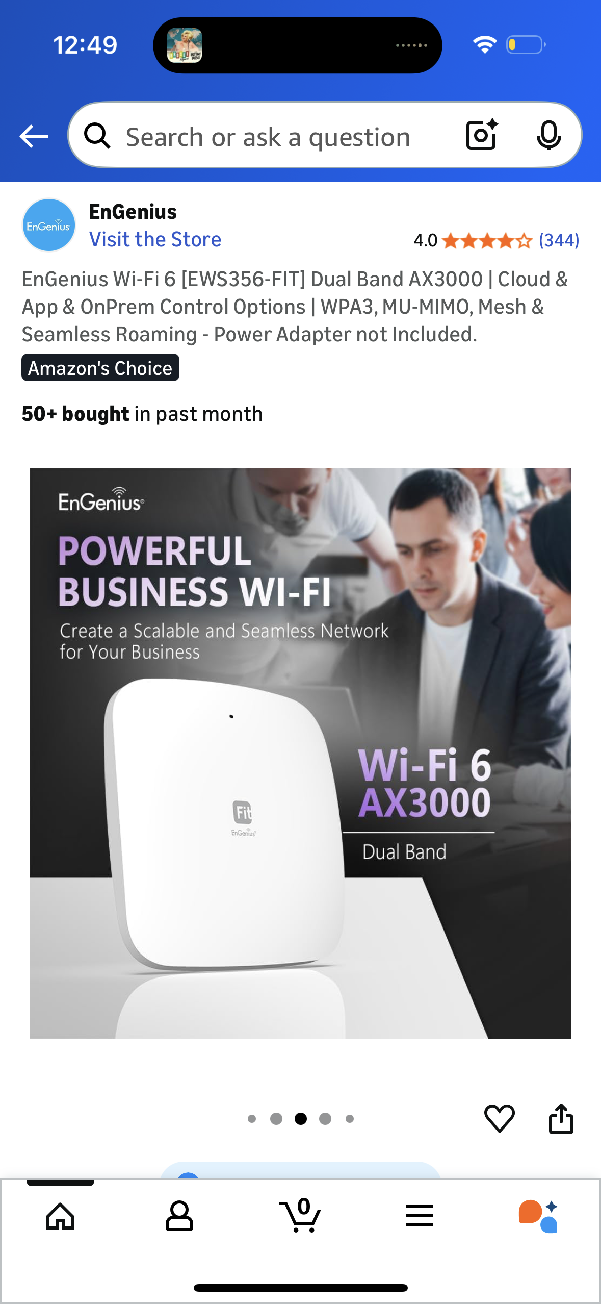 EnGenius Wi-Fi 6 [EWS356-FIT] Dual Band AX3000 | Cloud & App & OnPrem Control Options | WPA3, MU-MIMO, Mesh & Seamless Roaming - Power Adapter not Included.