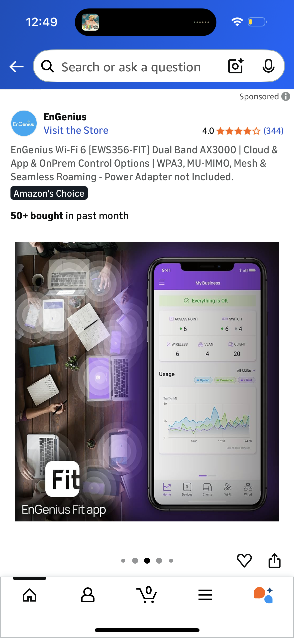 EnGenius Wi-Fi 6 [EWS356-FIT] Dual Band AX3000 | Cloud & App & OnPrem Control Options | WPA3, MU-MIMO, Mesh & Seamless Roaming - Power Adapter not Included.