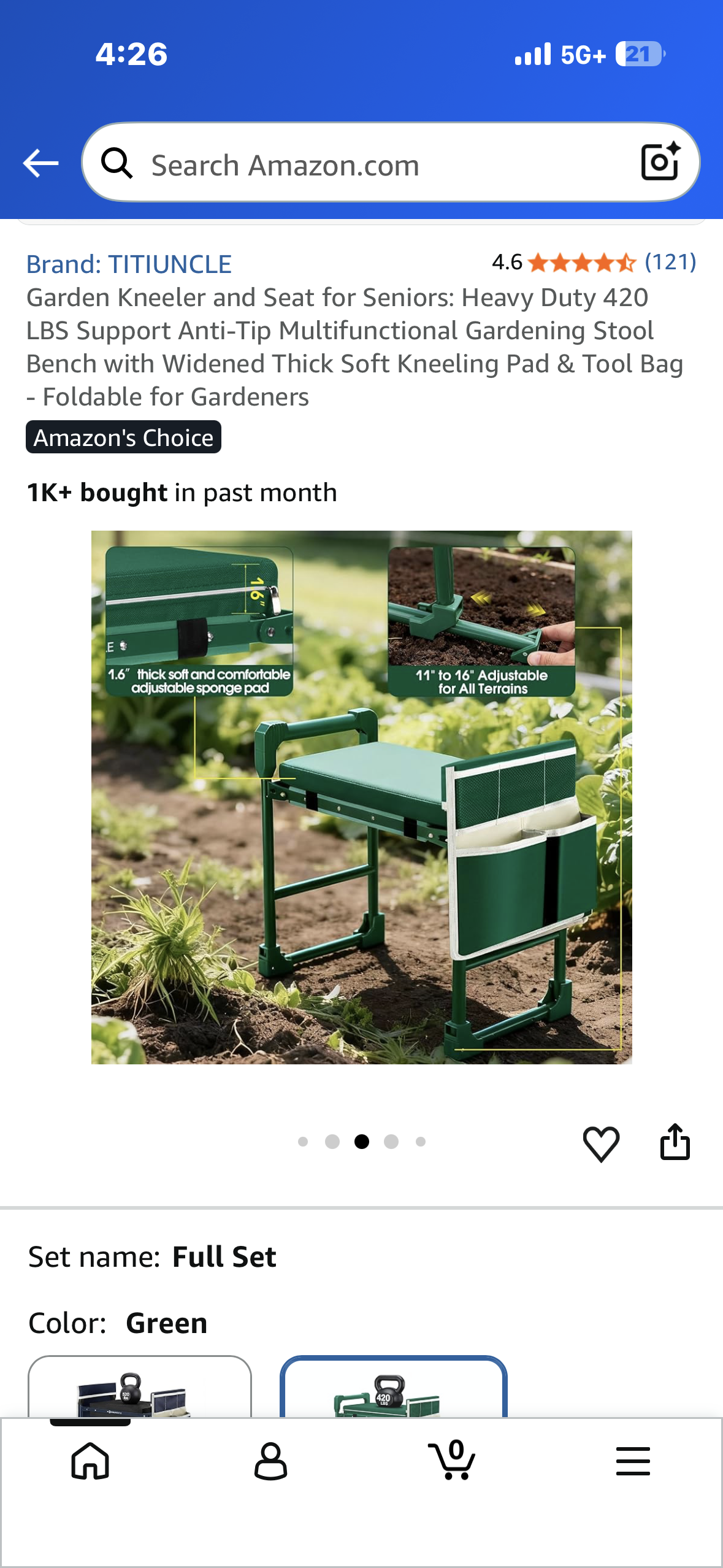 Garden Kneeler and Seat for Seniors: Heavy Duty 420 LBS Support Anti-Tip Multifunctional Gardening Stool Bench with Widened Thick Soft Kneeling Pad & Tool Bag - Foldable for Gardeners