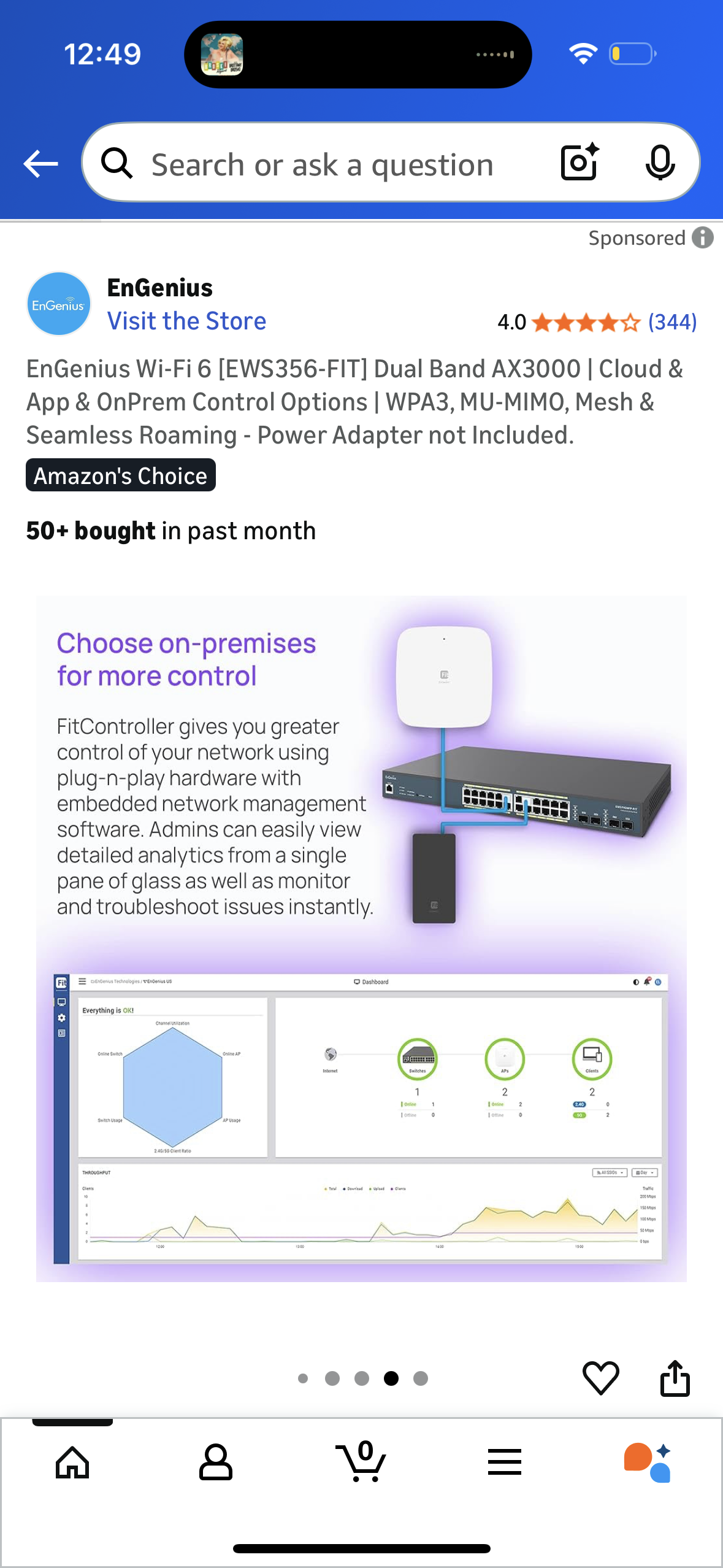 EnGenius Wi-Fi 6 [EWS356-FIT] Dual Band AX3000 | Cloud & App & OnPrem Control Options | WPA3, MU-MIMO, Mesh & Seamless Roaming - Power Adapter not Included.