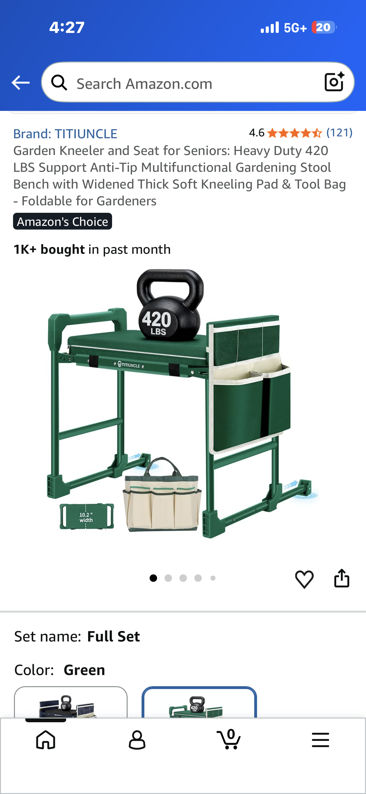 Garden Kneeler and Seat for Seniors: Heavy Duty 420 LBS Support Anti-Tip Multifunctional Gardening Stool Bench with Widened Thick Soft Kneeling Pad & Tool Bag - Foldable for Gardeners