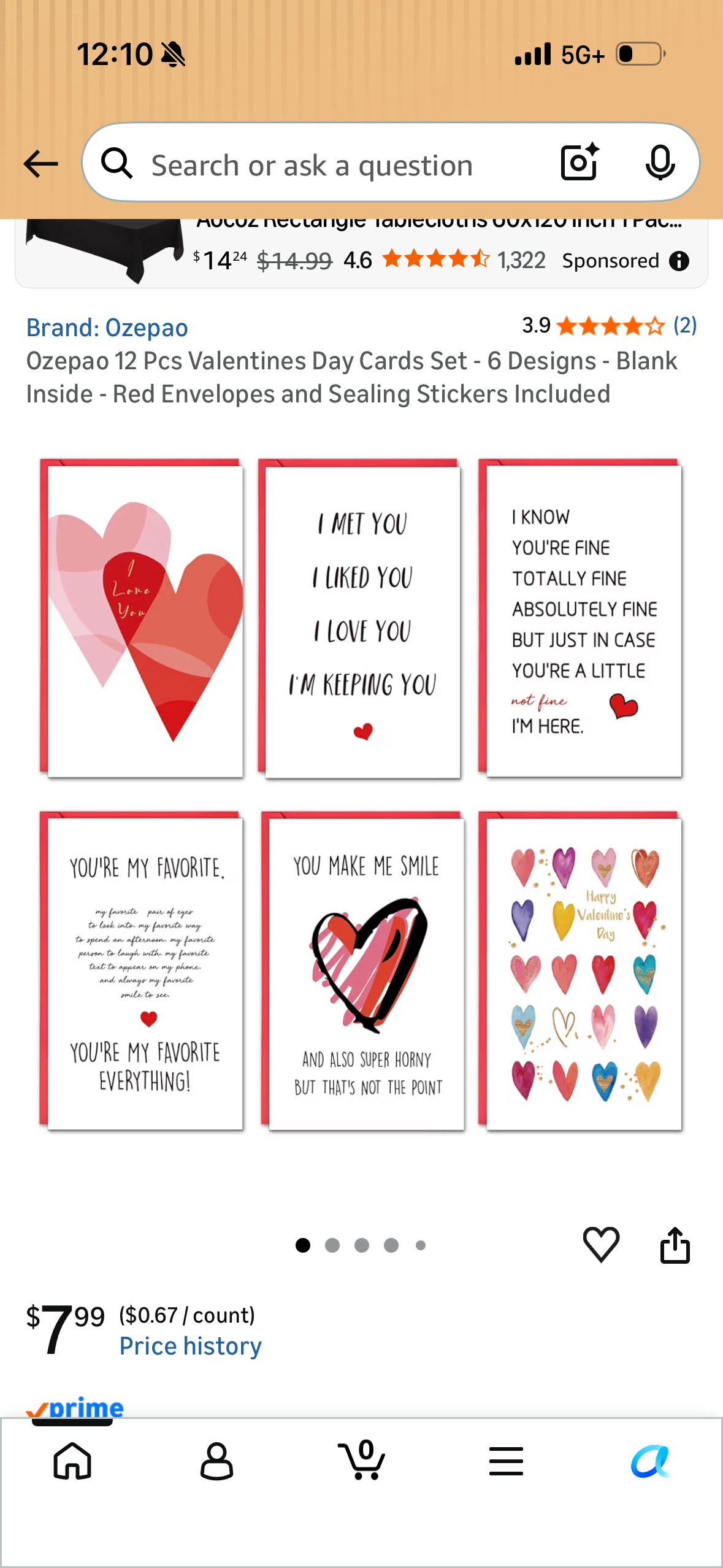Ozepao 12 Pcs Valentines Day Cards Set - 6 Designs - Blank Inside - Red Envelopes and Sealing Stickers Included