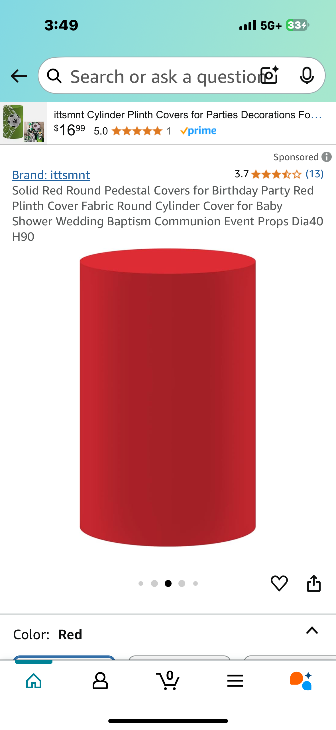 Solid Red Round Pedestal Covers for Birthday Party Red Plinth Cover Fabric Round Cylinder Cover for Baby Shower Wedding Baptism Communion Event Props