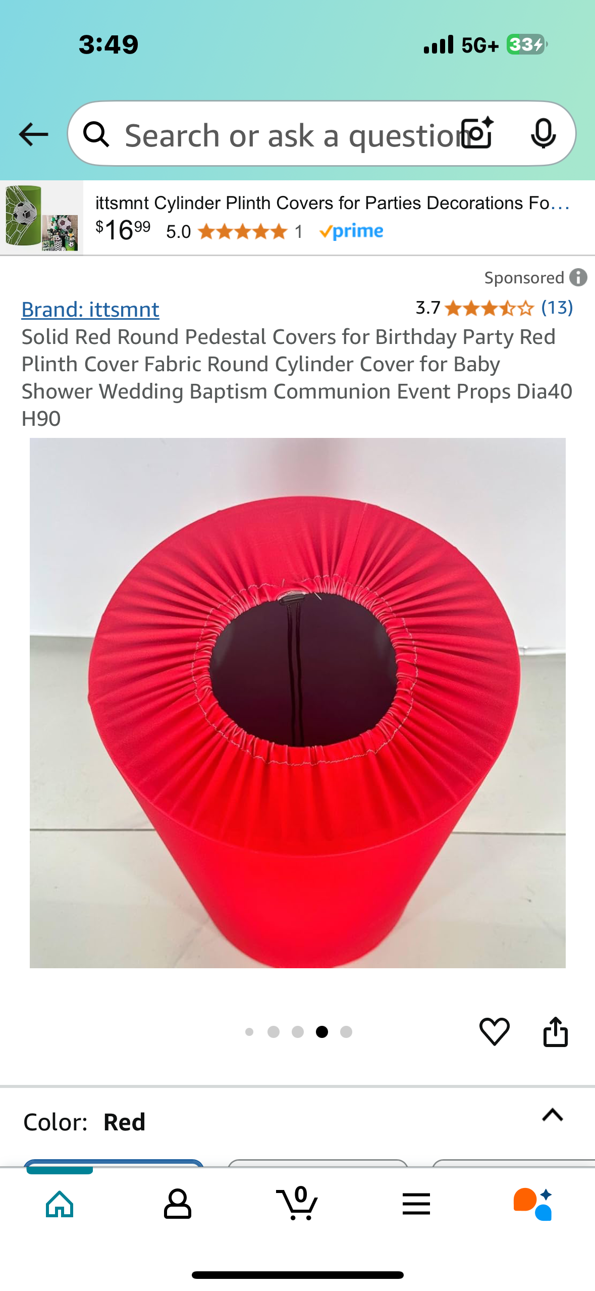 Solid Red Round Pedestal Covers for Birthday Party Red Plinth Cover Fabric Round Cylinder Cover for Baby Shower Wedding Baptism Communion Event Props
