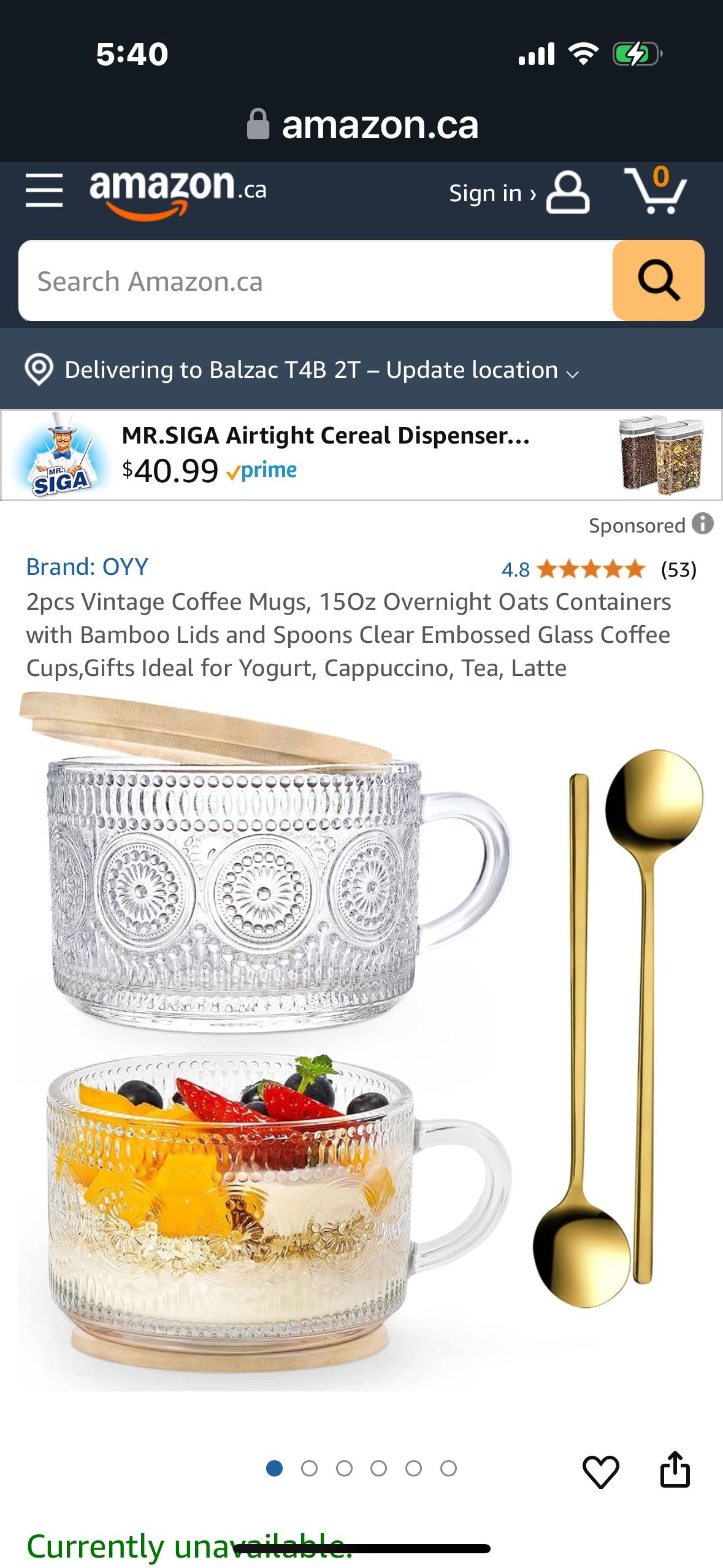 2pcs Vintage Coffee Mugs, 15Oz Overnight Oats Containers with Bamboo Lids and Spoons Clear Embossed Glass Coffee Cups,Gifts Ideal for Yogurt, Cappuccino, Tea, Latte