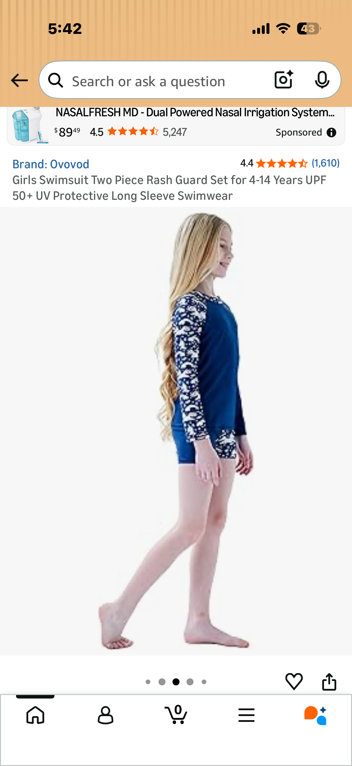 Girls Swimsuit Two Piece Rash Guard Set UPF 50+ UV Protective Long Sleeve Swimwear ( Age 10-11)