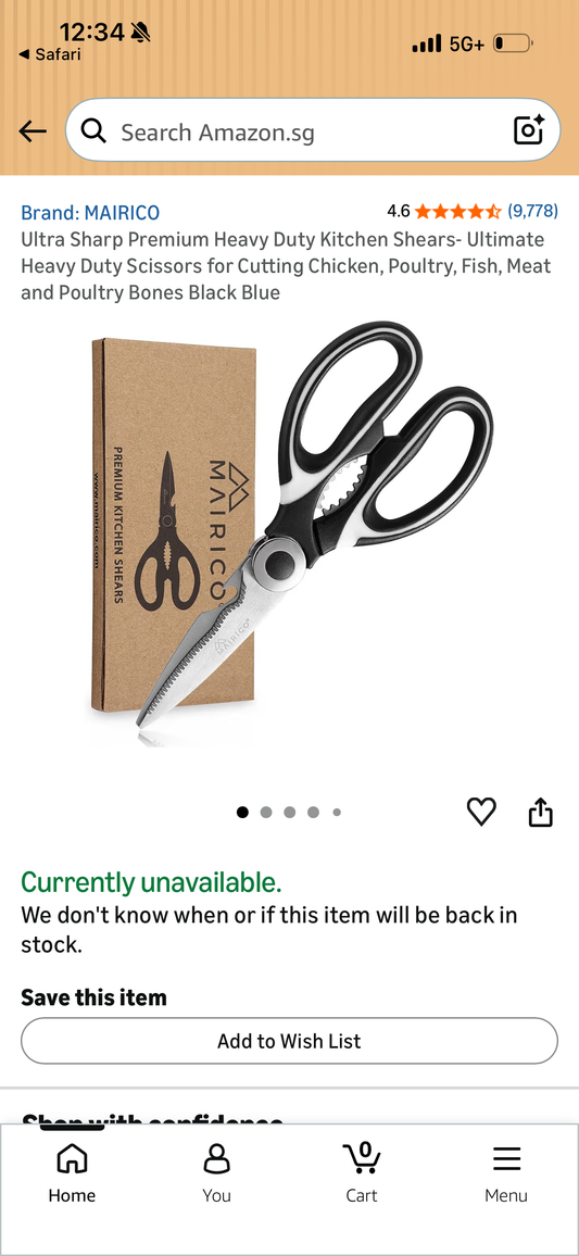 Ultra Sharp Premium Heavy Duty Kitchen Shears- Ultimate Heavy Duty Scissors for Cutting Chicken, Poultry, Fish, Meat and Poultry Bones Black