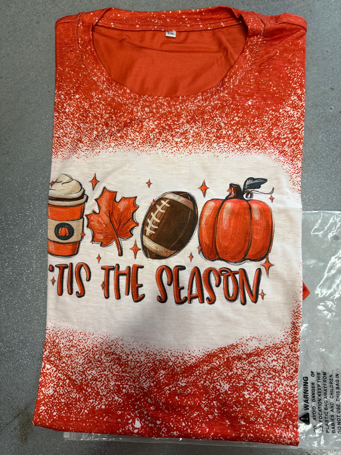 Tis The Season Fall Tshirt Pumpkin Football Fall Pumpkin T-Shirt Falls Shirts Tis The Season Shirt (Size 2XL)