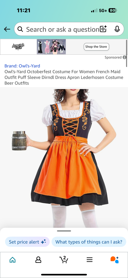 Octoberfest Costume For Women French Maid Outfit Puff Sleeve Dirndl Dress Apron Lederhosen Costume Beer Outfits