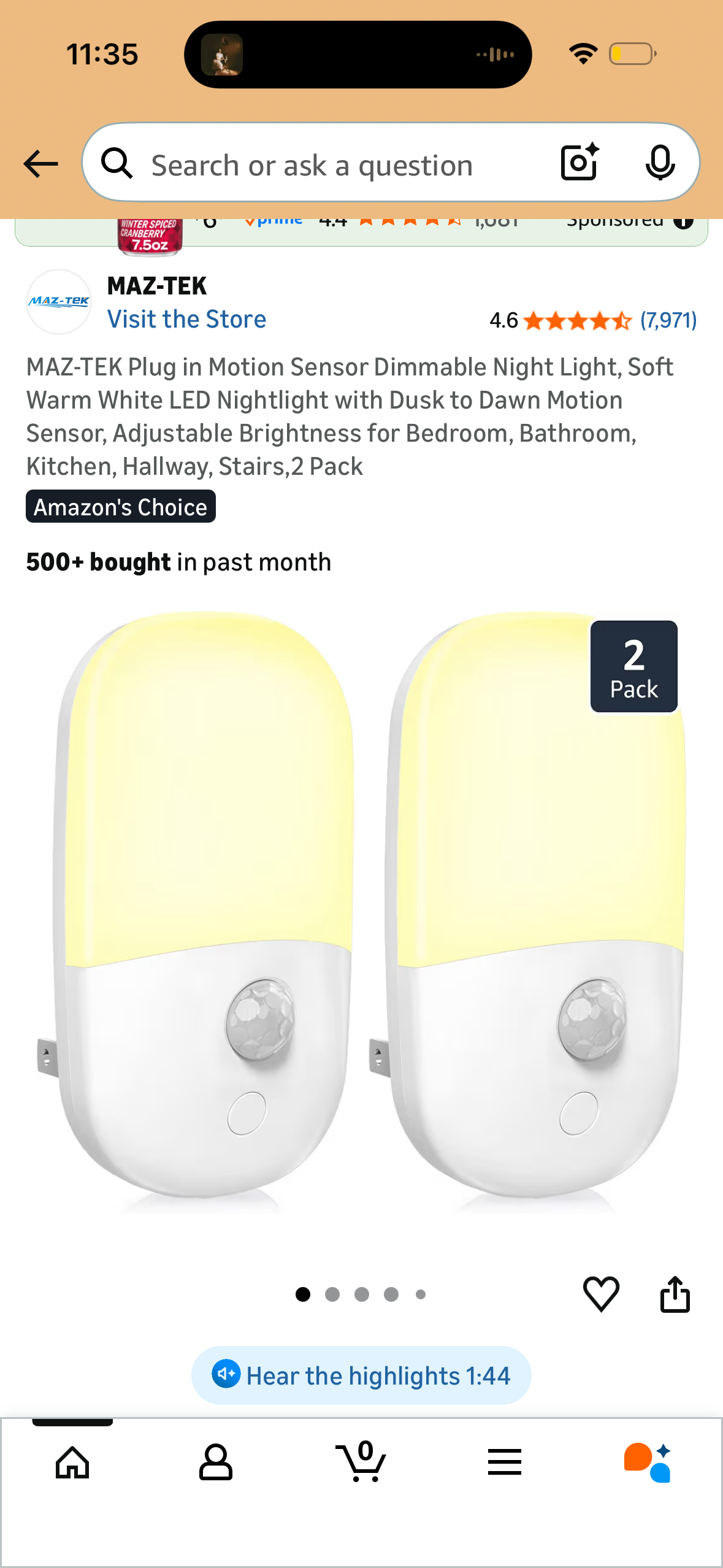 Night Lights Plug into Wall, LED Dimmable Night Light with Auto Dusk to Dawn Sensor, Soft Warm White 3000K Automatic Night Light for Kid, Hallway,Bedroom, Kids Room, Kitchen, Stairway [2 Pack] NJ