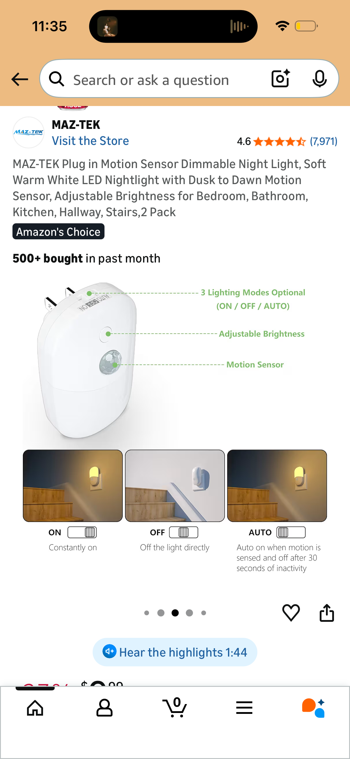Night Lights Plug into Wall, LED Dimmable Night Light with Auto Dusk to Dawn Sensor, Soft Warm White 3000K Automatic Night Light for Kid, Hallway,Bedroom, Kids Room, Kitchen, Stairway [2 Pack] NJ