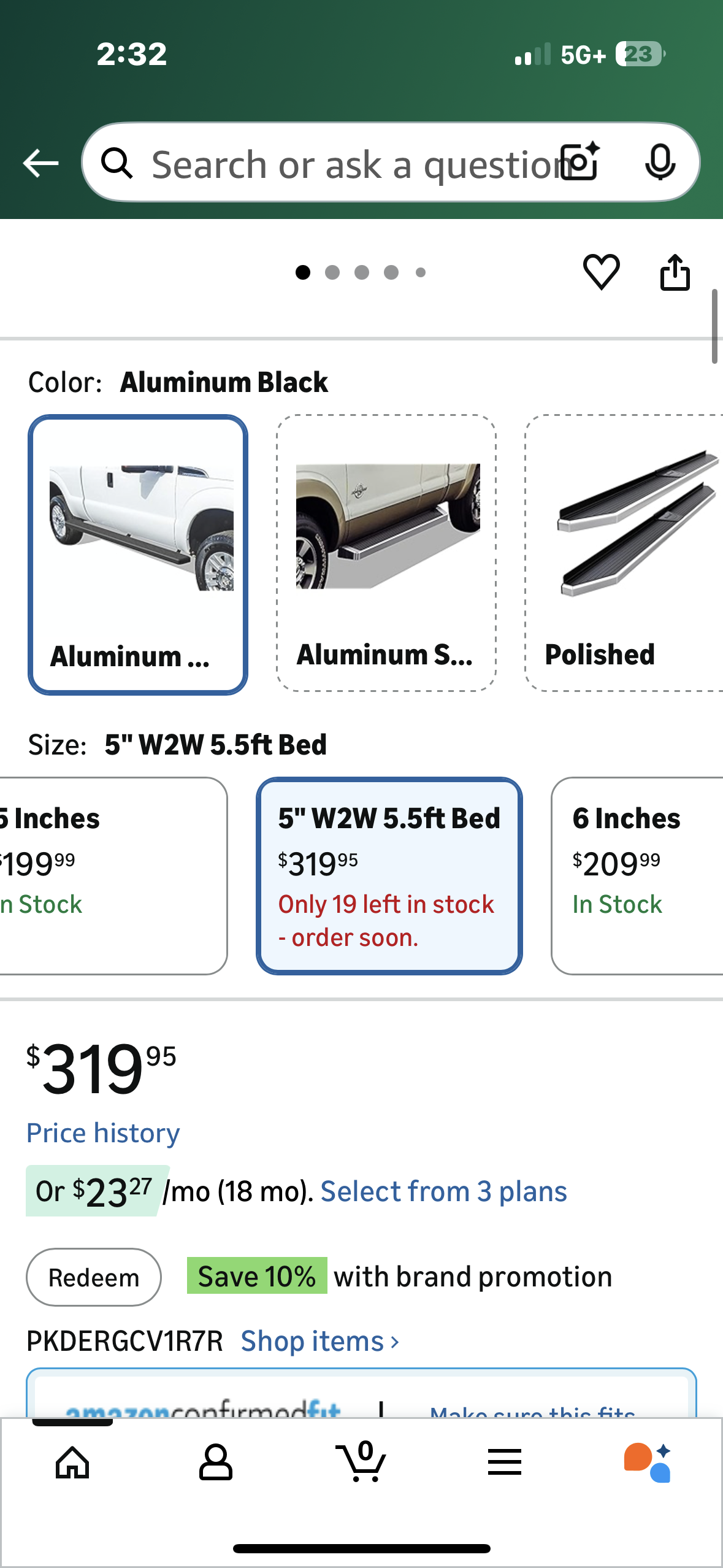 APS Running Boards (Nerf Bars Side Steps Step Bars) Compatible with Ford F250 F350 Super Duty 1999-2016 Super Cab Pickup 5.5ft Bed (Black Powder Coated 5 inches Wheel to Wheel) (G947)