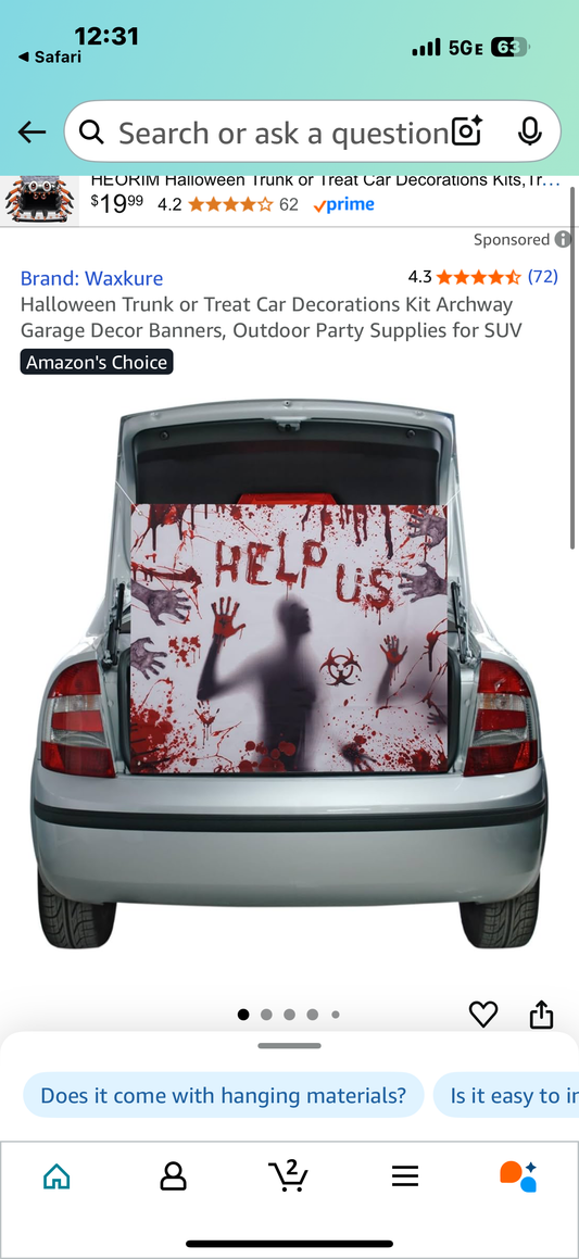 Halloween Trunk or Treat Car Decorations Kit Archway Garage Decor Banners, Outdoor Party Supplies for SUV