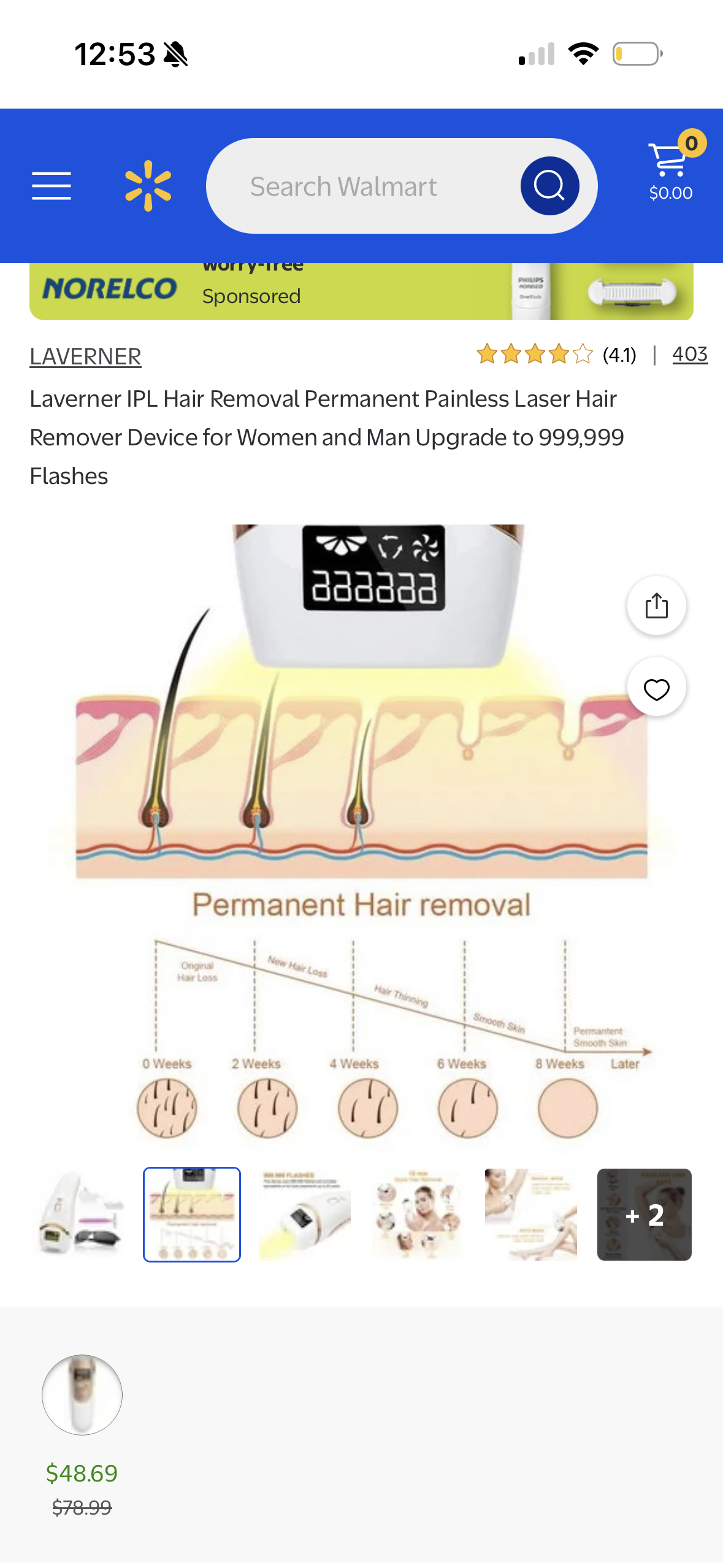Laverner IPL Hair Removal Permanent Painless Laser Hair Remover Device for Women and Man Upgrade to 999,999 Flashes