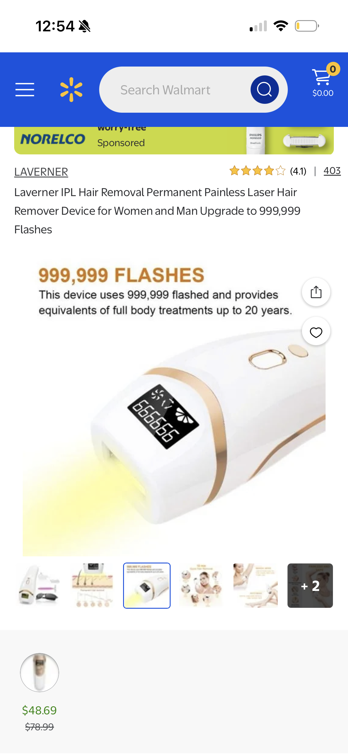 Laverner IPL Hair Removal Permanent Painless Laser Hair Remover Device for Women and Man Upgrade to 999,999 Flashes