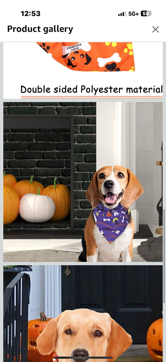 9 pack Halloween Dog Bandanas, Triangle Pet Medium Size