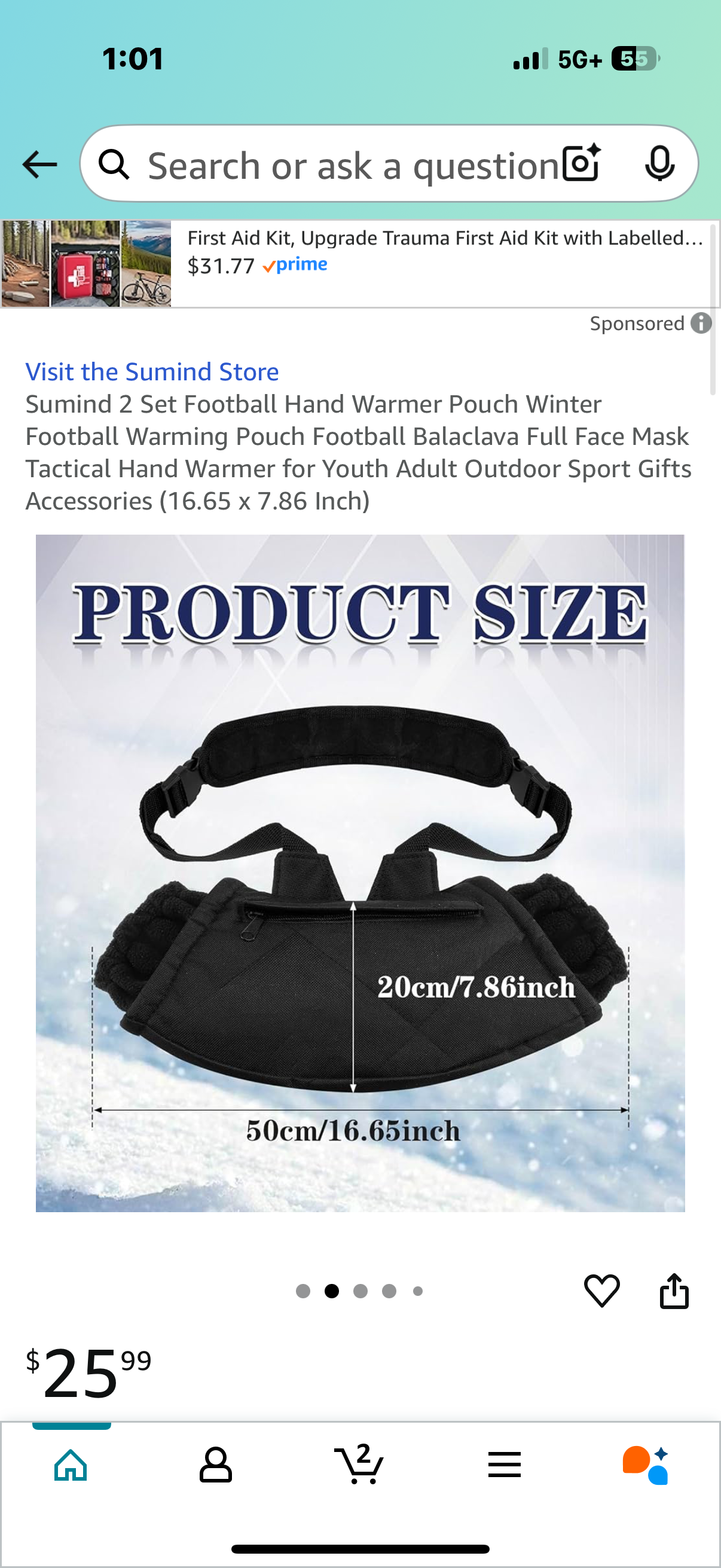 Sumind 2 Set Football Hand Warmer Pouch Winter Football Warming Pouch Football Balaclava Full Face Mask Tactical Hand Warmer for Youth Adult Outdoor Sport Gifts Accessories (16.65 x 7.86 Inch