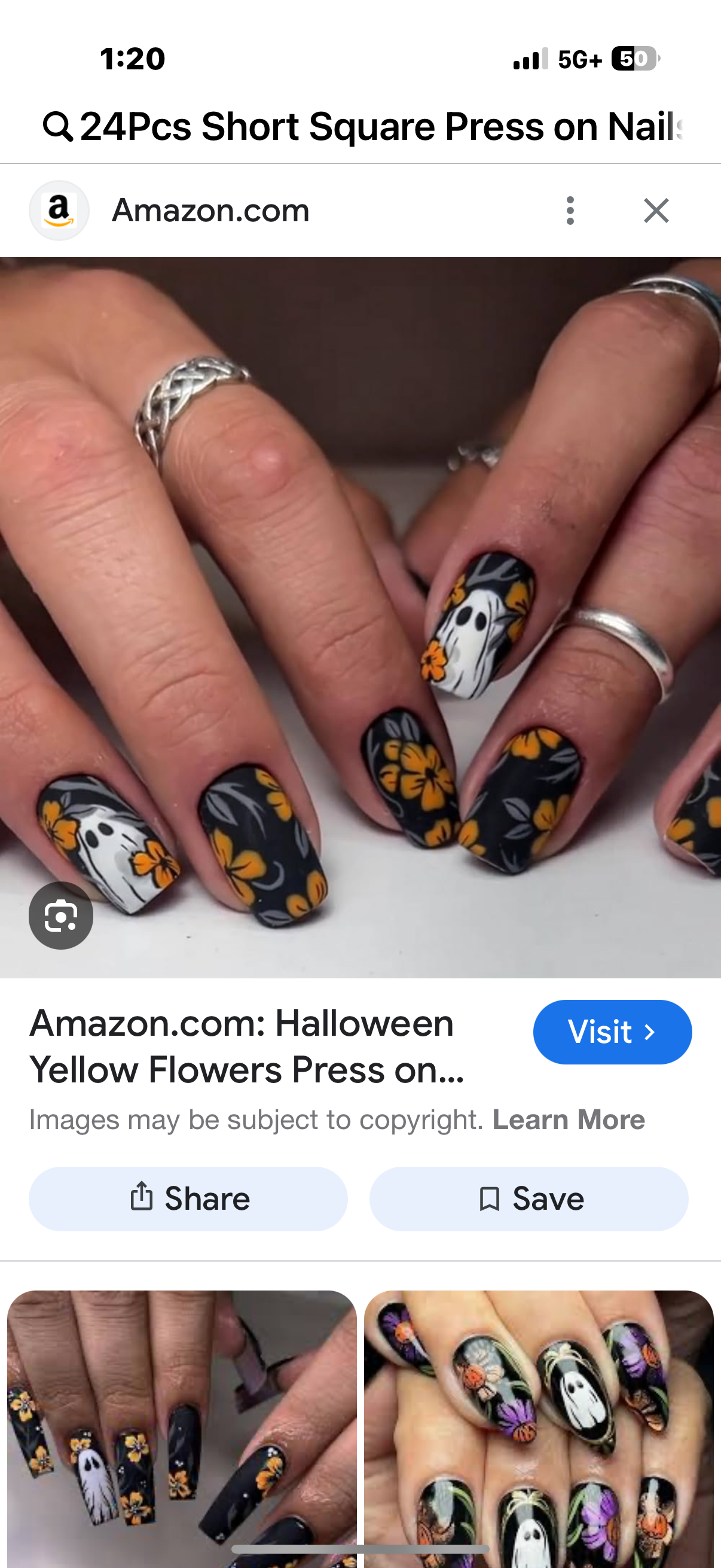 Set of 3 packages Halloween Nails 24 pc