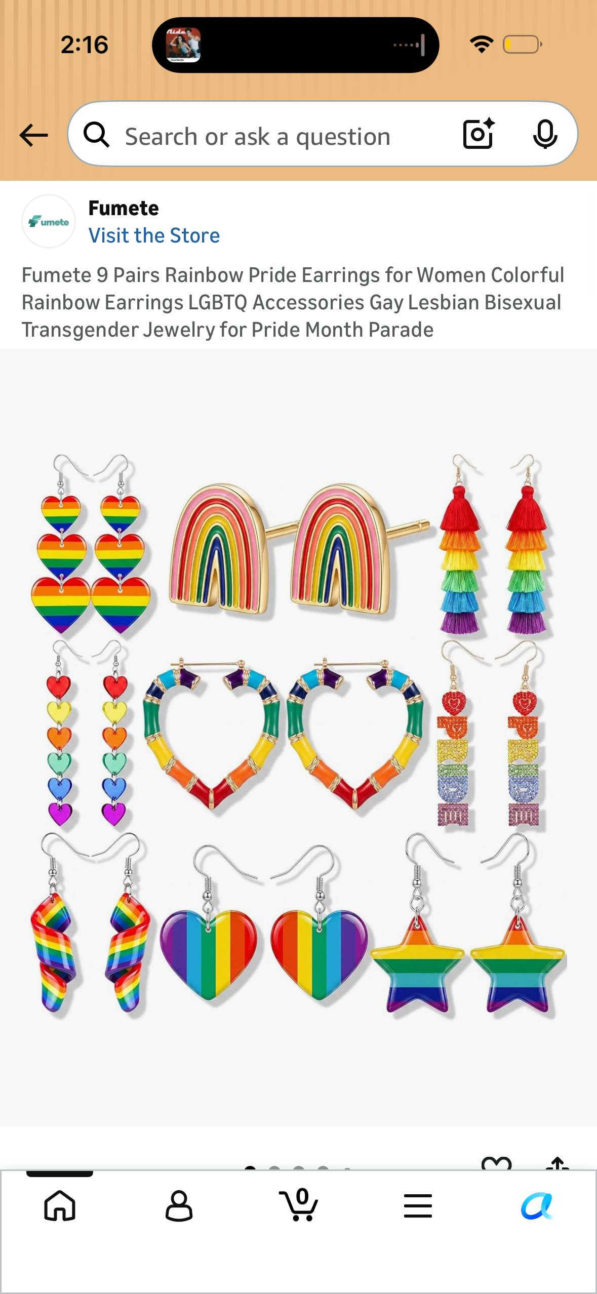 Fumete 9 Pairs Rainbow Pride Earrings for Women Colorful Rainbow Earrings LGBTQ Accessories Gay Lesbian Bisexual Transgender Jewelry for Pride Month Parade