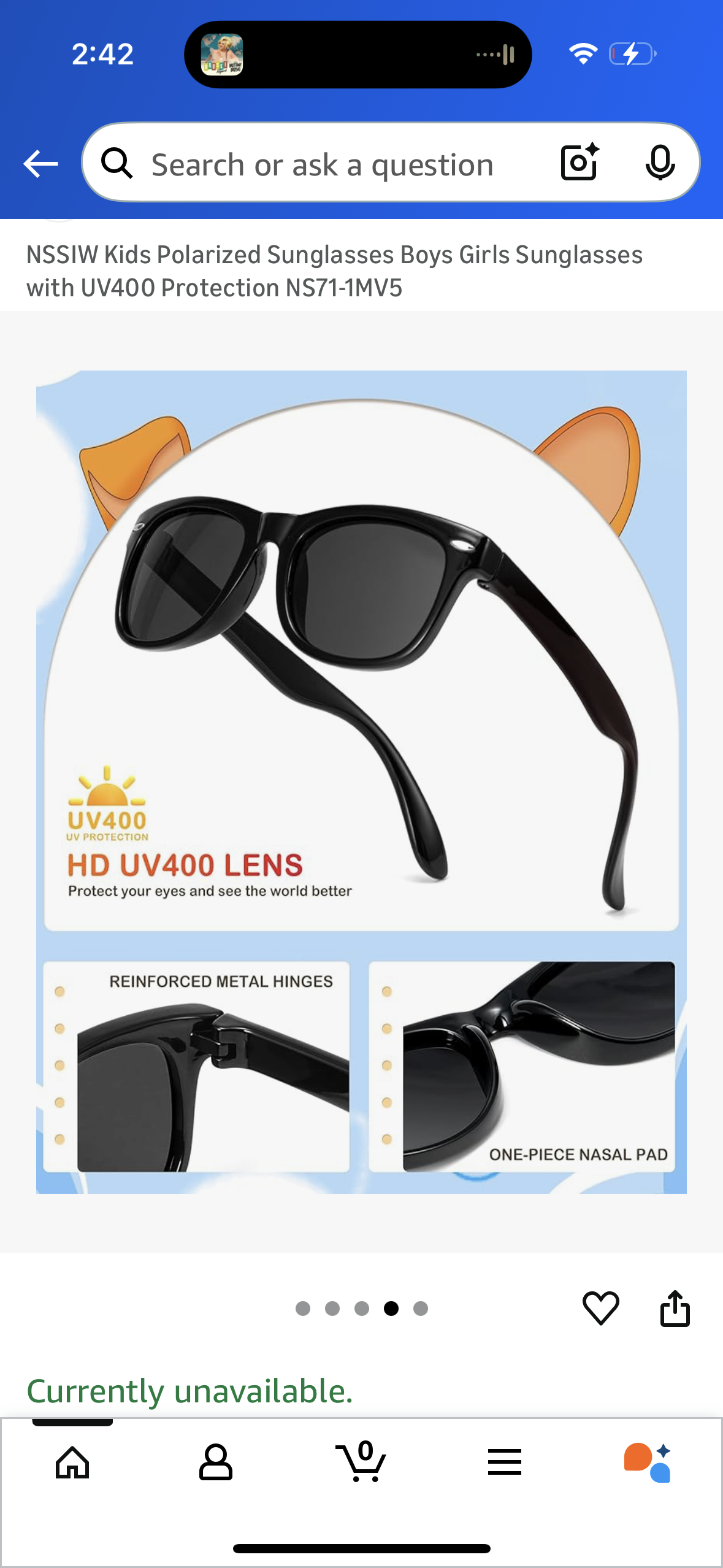 NSSIW Kids Polarized Sunglasses Boys Girls Sunglasses with UV400 Protection (Age 3-6)