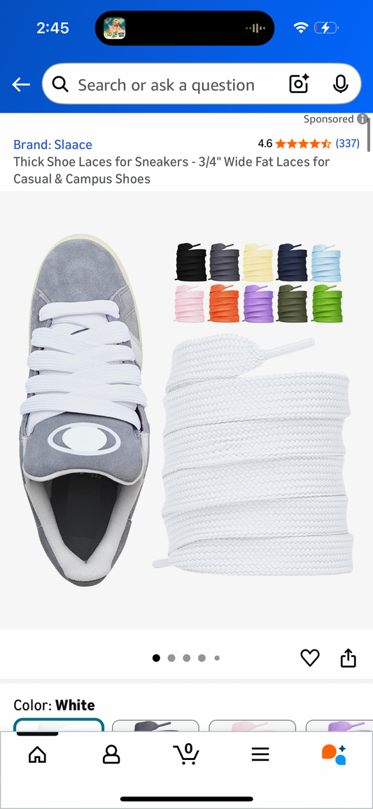 Thick Shoe Laces for Sneakers - 3/4" Wide Fat Laces for Casual & Campus Shoes