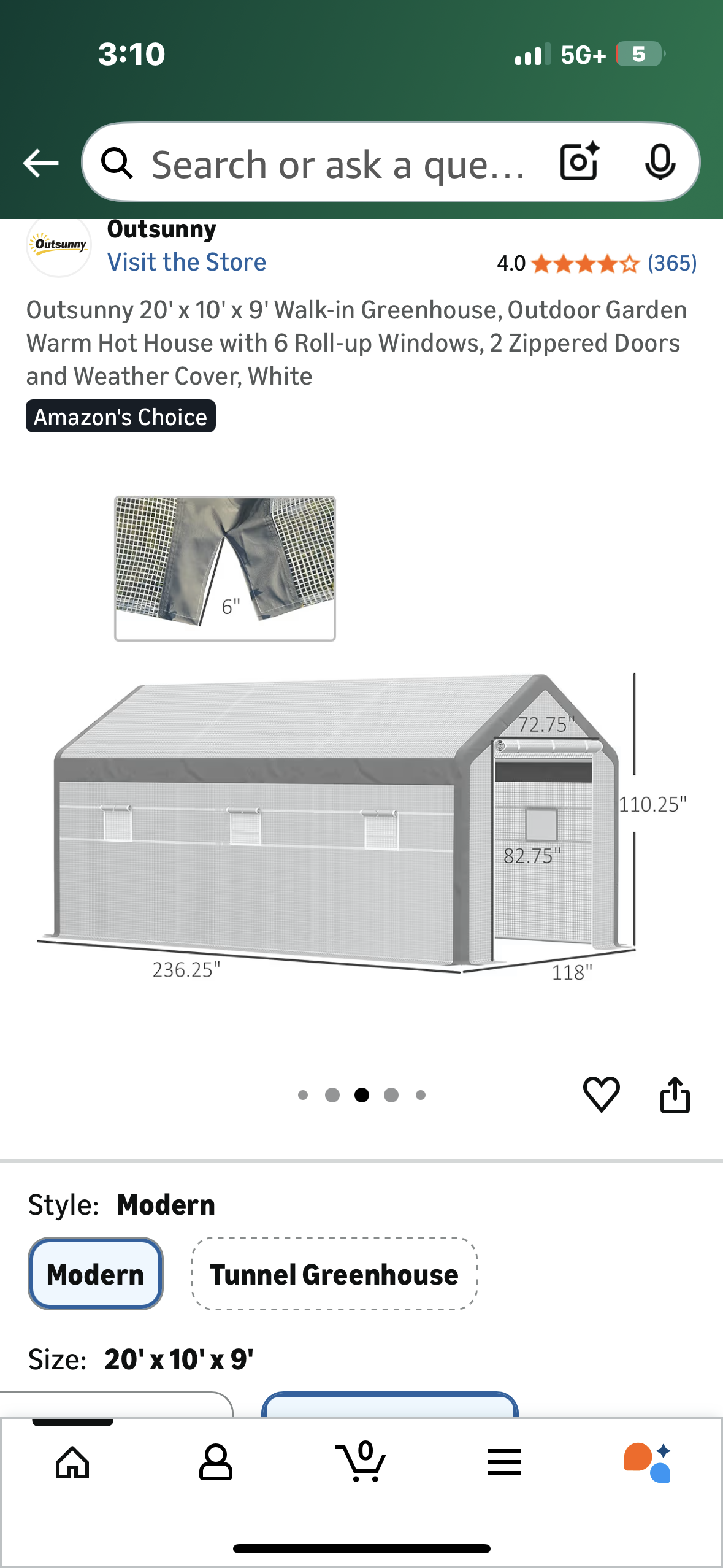 Outsunny 20' x 10' x 9' Walk-in Greenhouse, Outdoor Garden Warm Hot House with 6 Roll-up Windows, 2 Zippered Doors and Weather Cover, White  (G949)