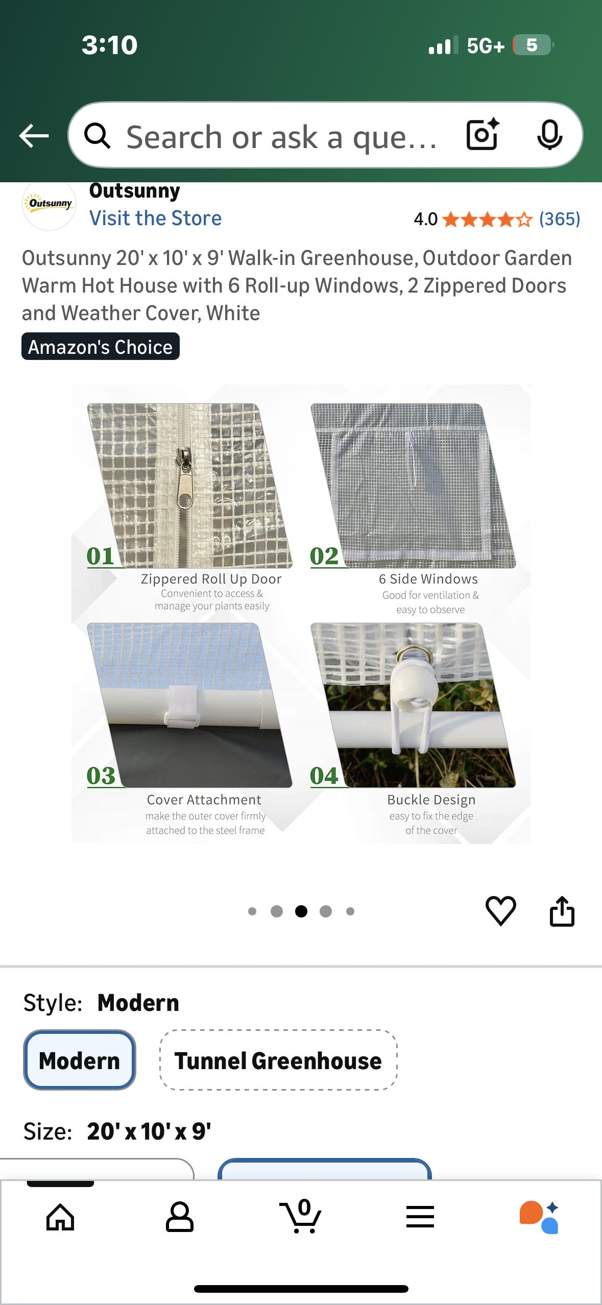 Outsunny 20' x 10' x 9' Walk-in Greenhouse, Outdoor Garden Warm Hot House with 6 Roll-up Windows, 2 Zippered Doors and Weather Cover, White  (G949)