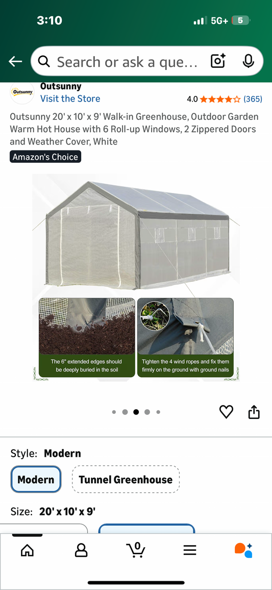Outsunny 20' x 10' x 9' Walk-in Greenhouse, Outdoor Garden Warm Hot House with 6 Roll-up Windows, 2 Zippered Doors and Weather Cover, White  (G949)