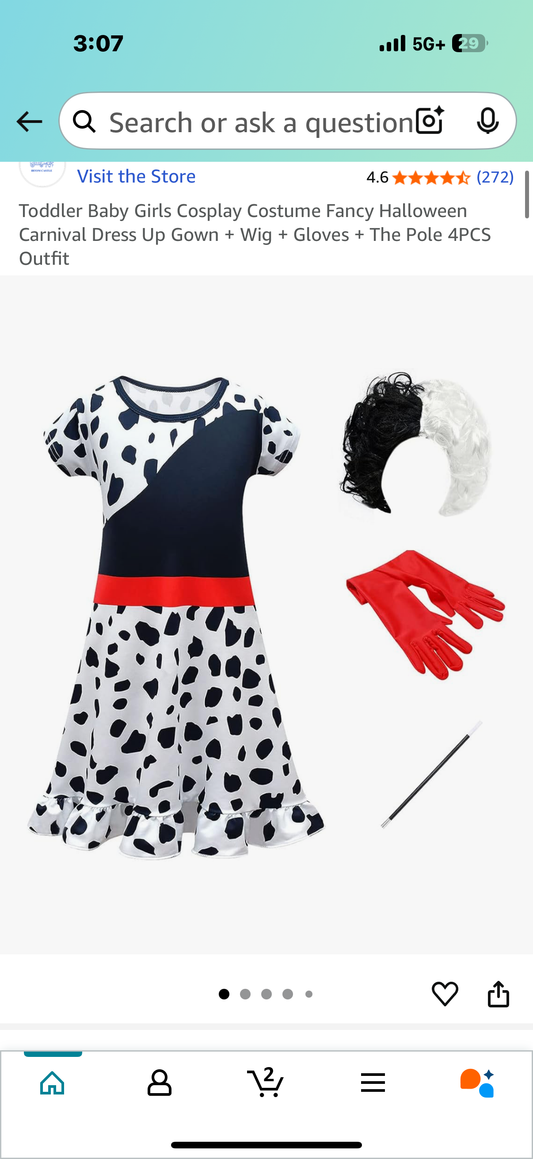 Toddler Baby Girls Cosplay Costume Fancy Halloween Carnival Dress Up Gown + Wig + Gloves + The Pole 4PCS Outfit